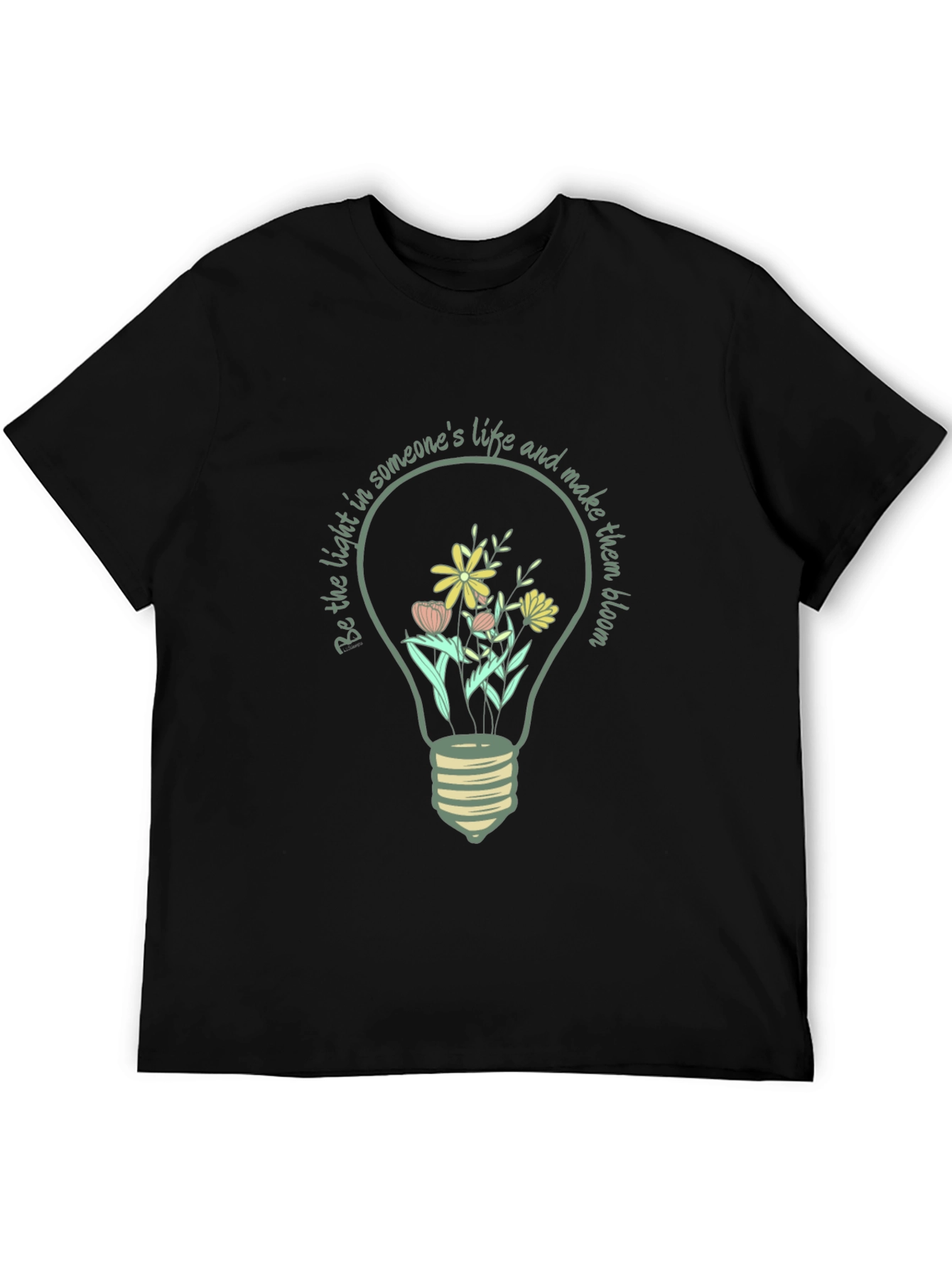 Floral Light Bulb Graphic Tee - Inspirational Design