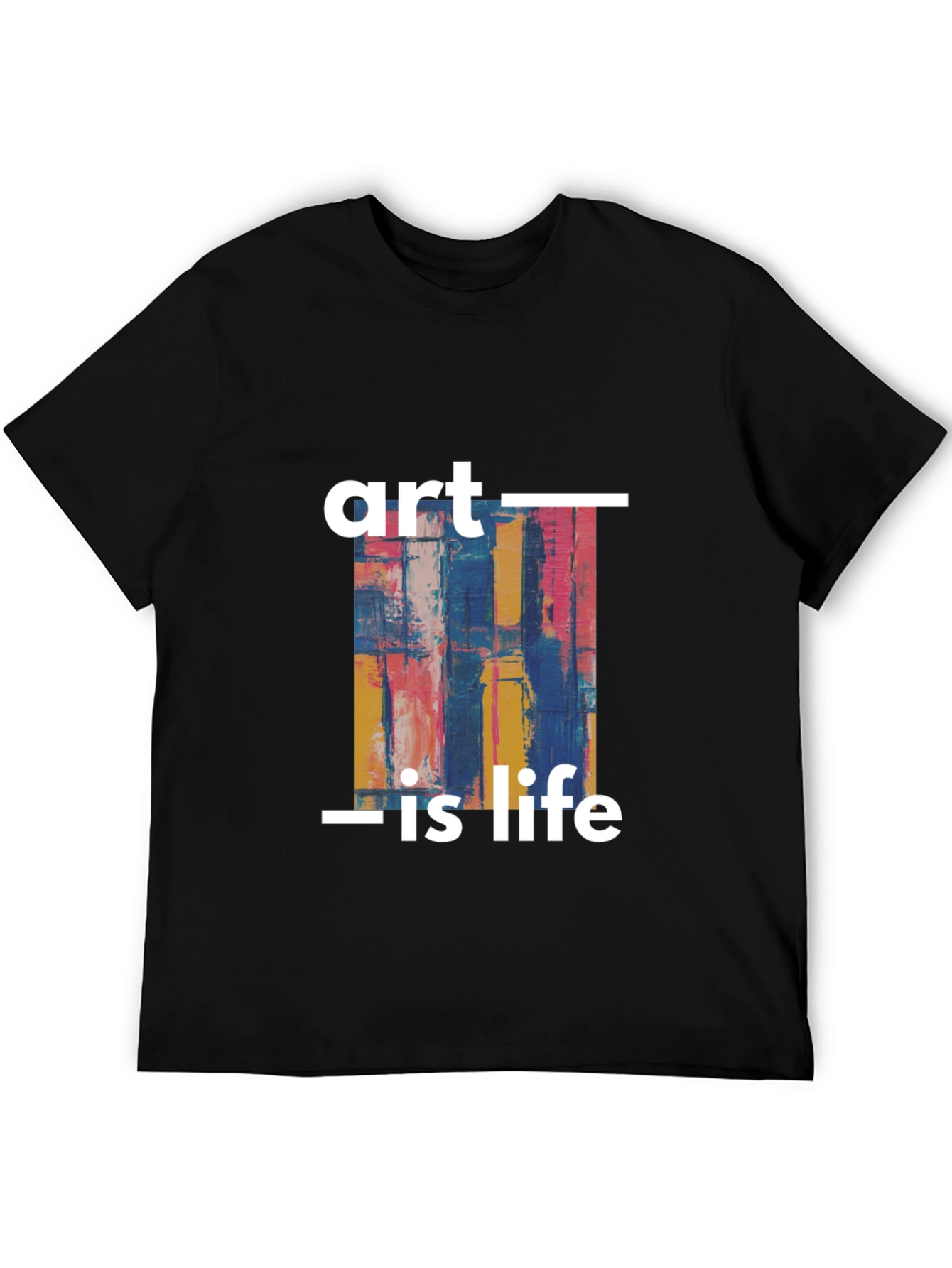 Art Is Life Graphic Print Black T-Shirt