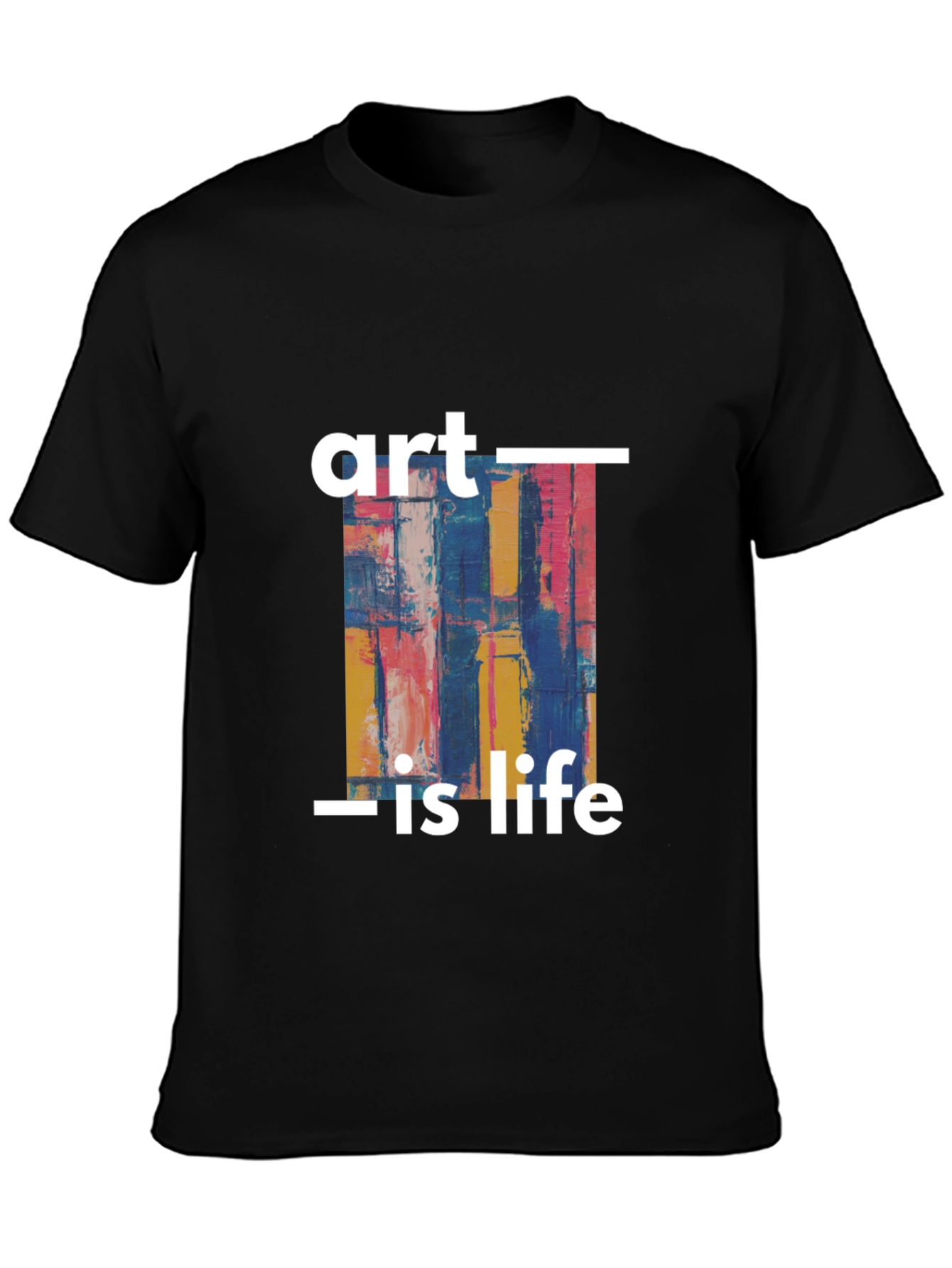 Art Is Life Graphic Print Black T-Shirt