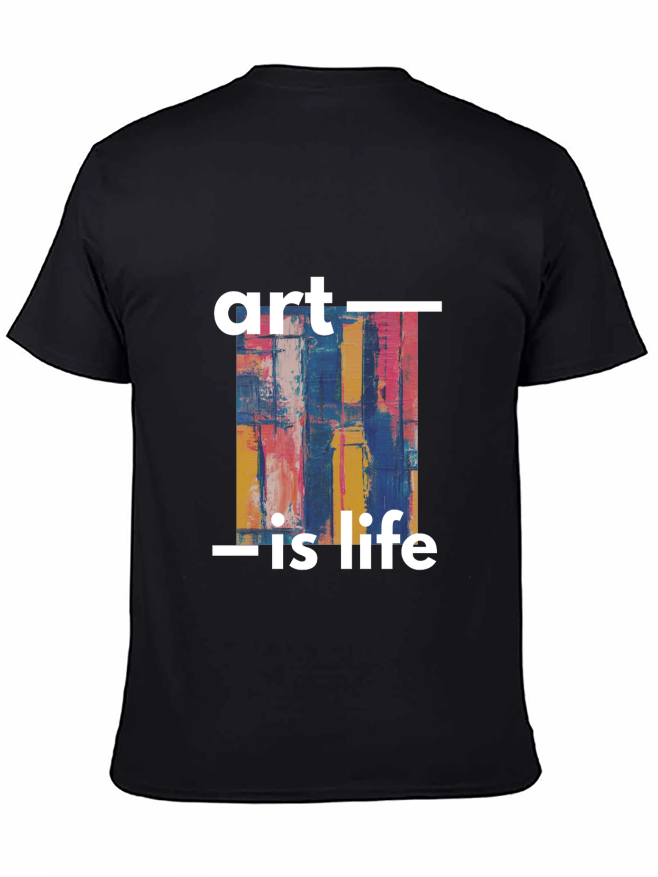 Art Is Life Graphic Print Black T-Shirt