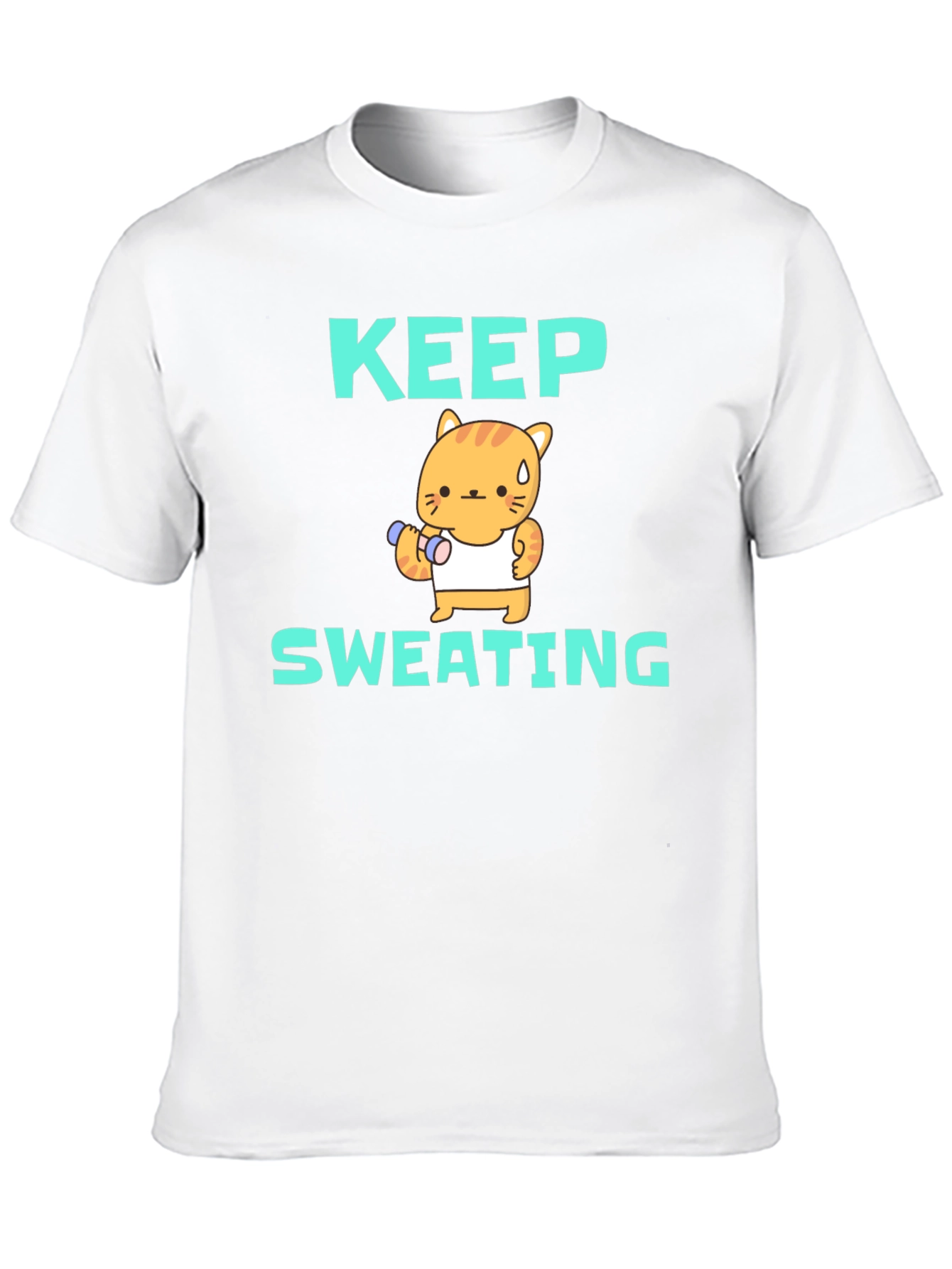 Keep Sweating T-Shirt - Workout Cat Graphic Tee