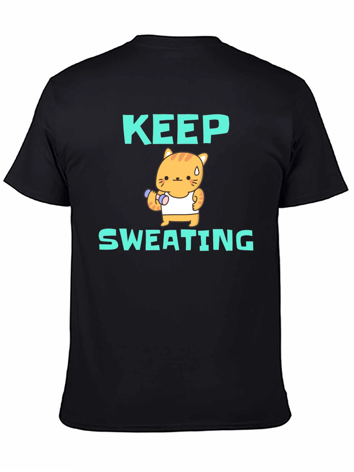 Keep Sweating T-Shirt - Workout Cat Graphic Tee
