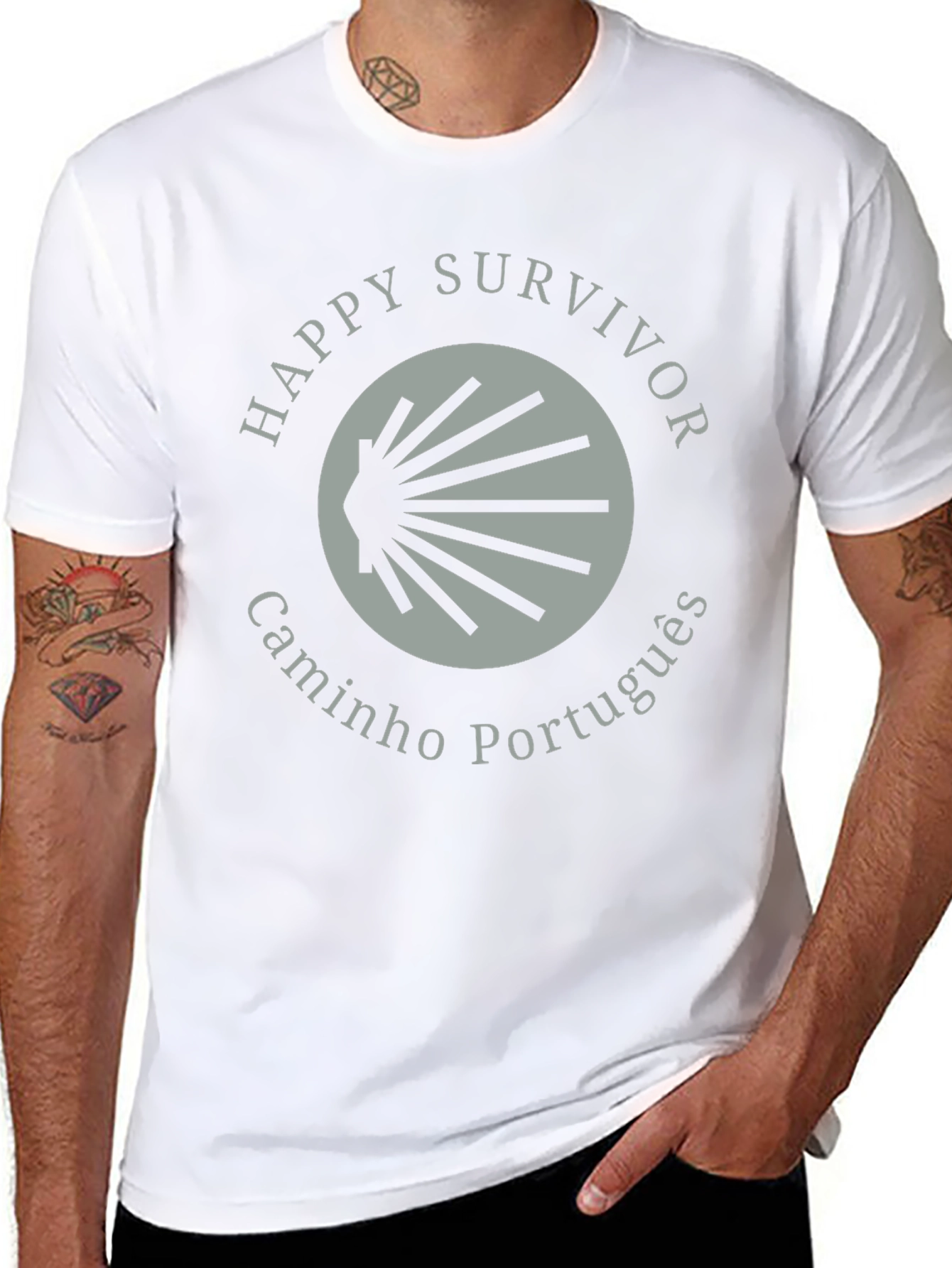 Happy Survivor Camino Português Black T-Shirt