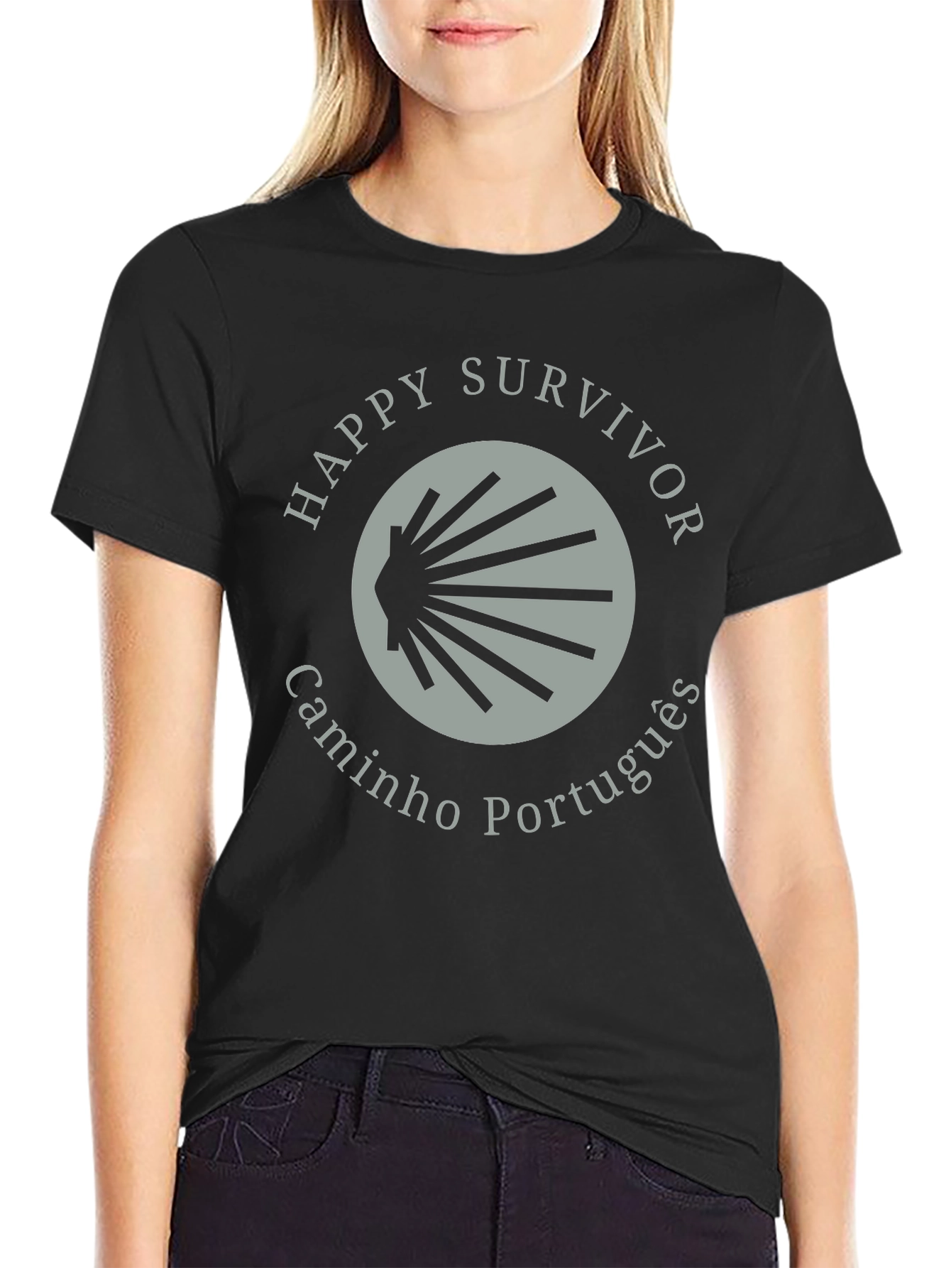 Happy Survivor Camino Português Black T-Shirt
