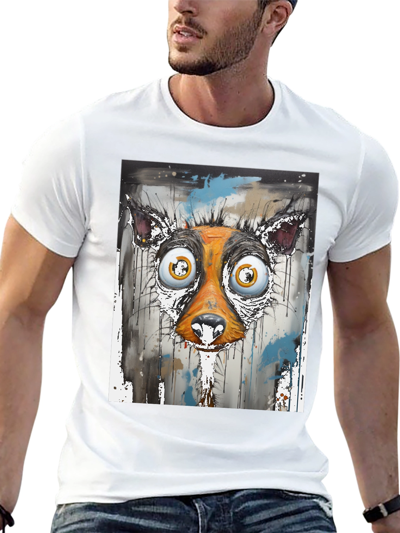 Abstract Dog Face Graphic Tee