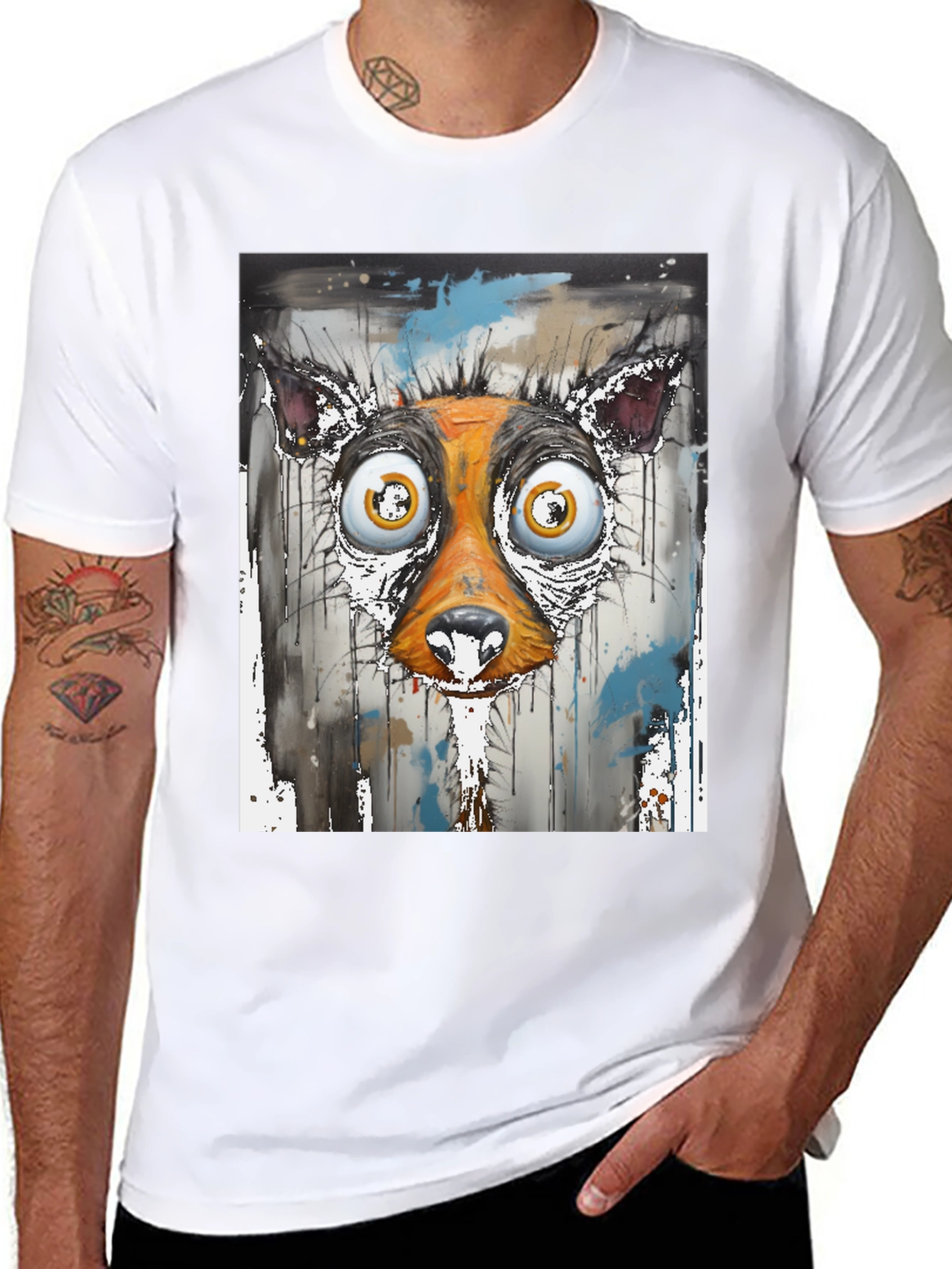 Abstract Dog Face Graphic Tee