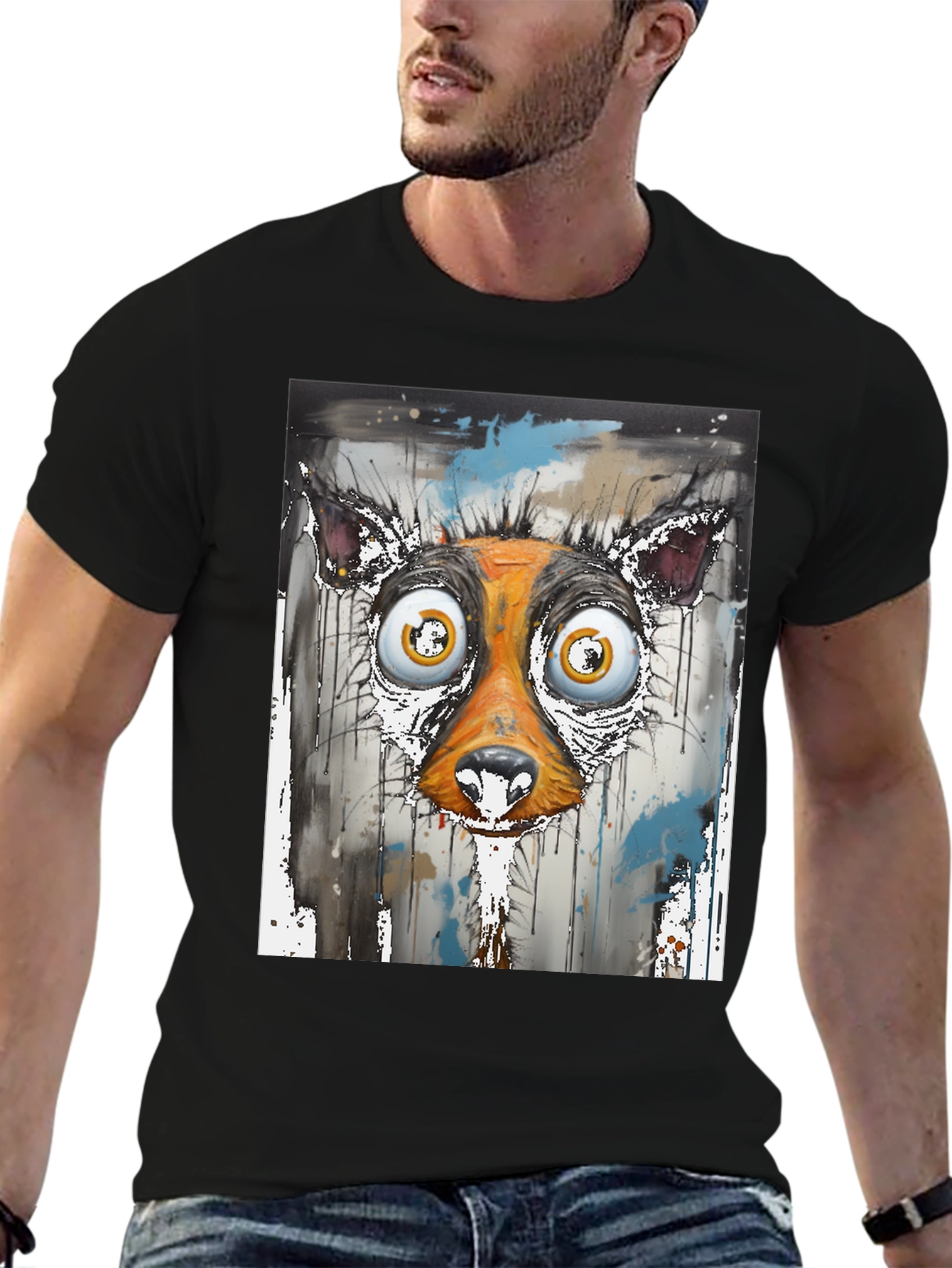 Abstract Dog Face Graphic Tee