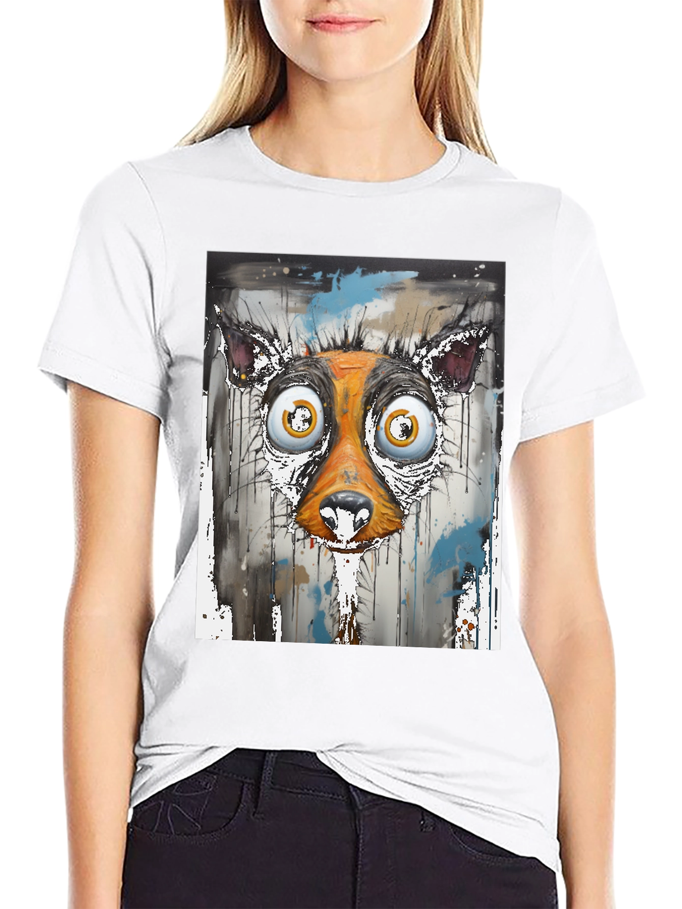 Abstract Dog Face Graphic Tee