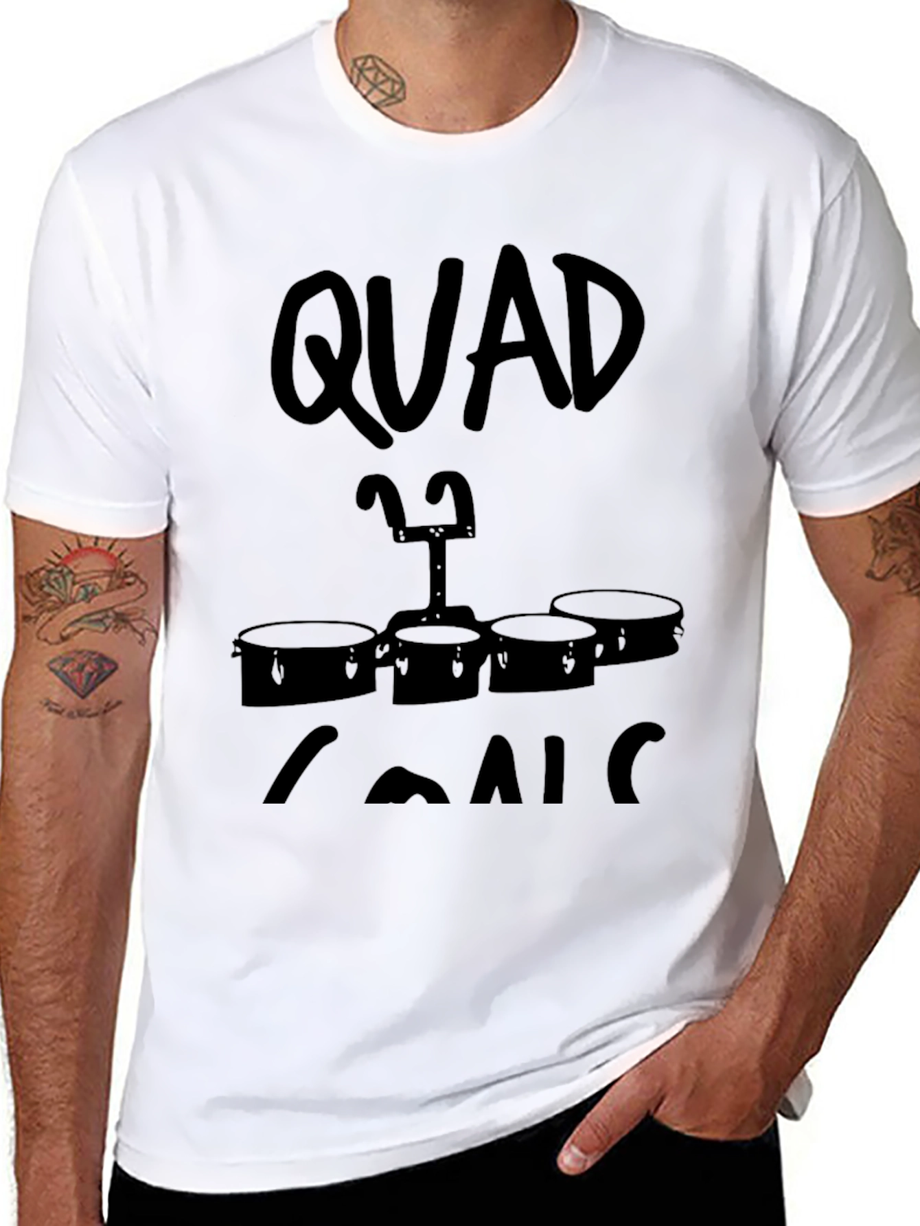 Quad T Shirt Snare Drum Band Tee
