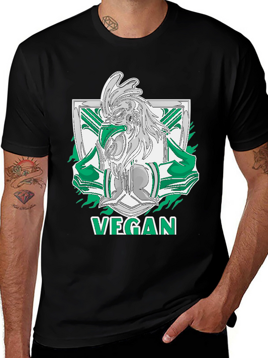 Vegan Rooster Graphic Tee - Black