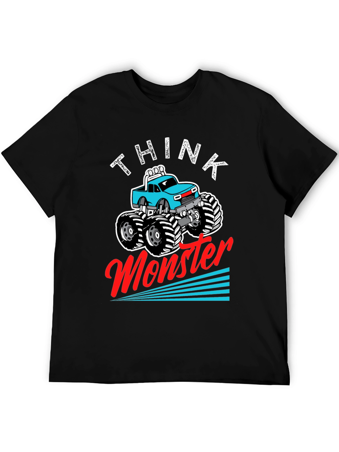 Think Monster Truck Graphic Tee - Black Cotton Blend