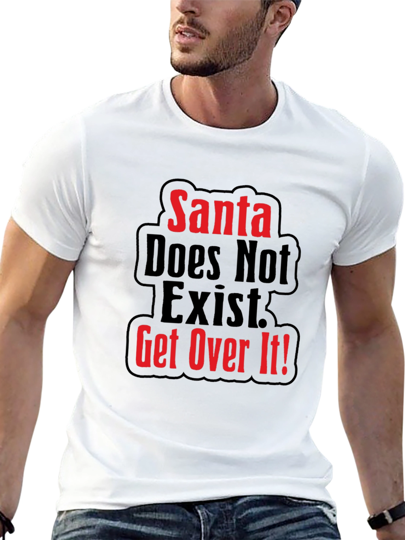 Santa Doesnt Exist Graphic Tee - Adult Humor