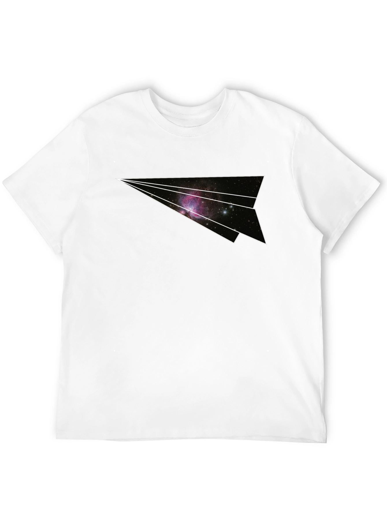 Galaxy Paper Airplane Graphic Tee - Black