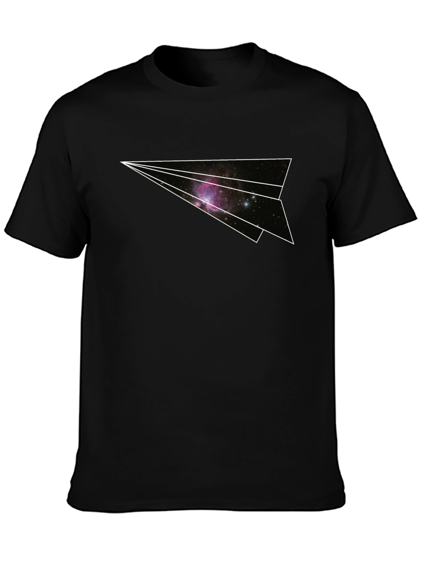 Galaxy Paper Airplane Graphic Tee - Black