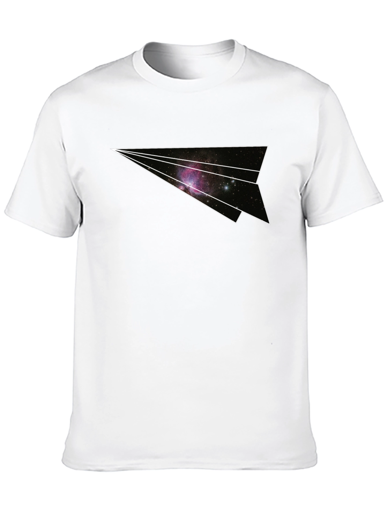 Galaxy Paper Airplane Graphic Tee - Black