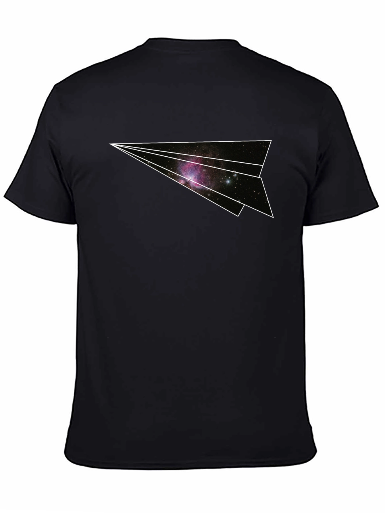 Galaxy Paper Airplane Graphic Tee - Black