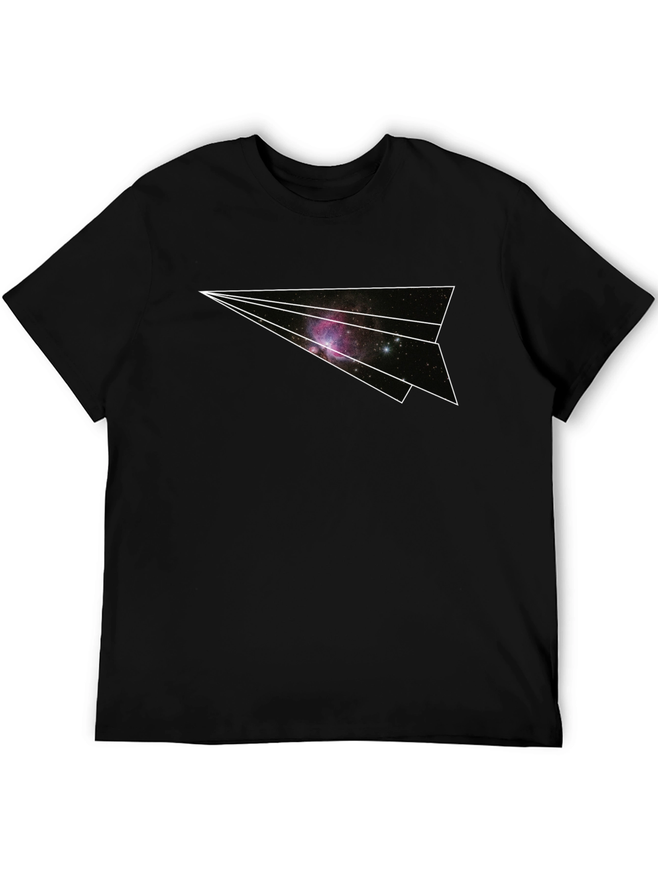 Galaxy Paper Airplane Graphic Tee - Black