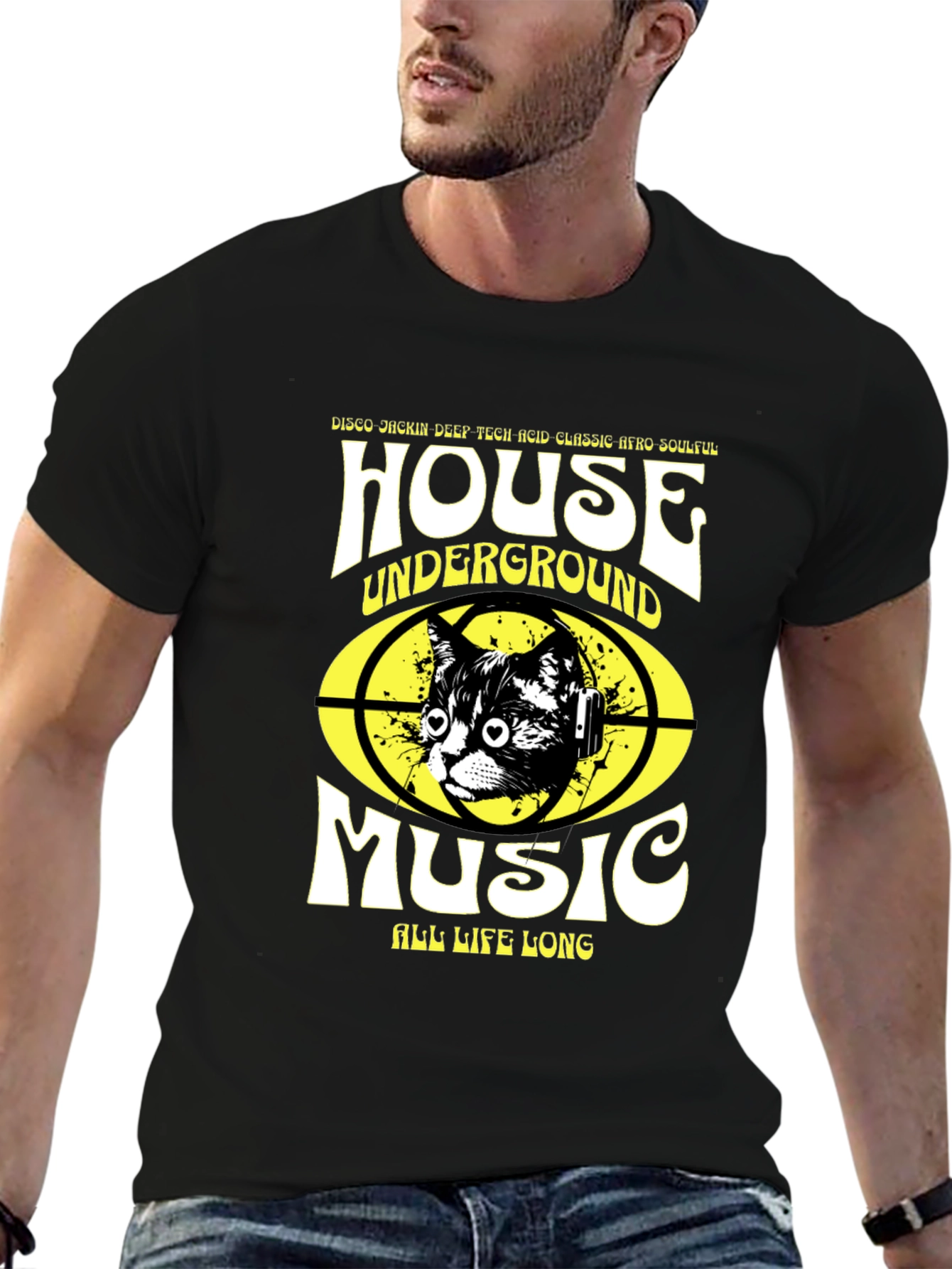 House Music Cat T-Shirt - Underground Rave Style