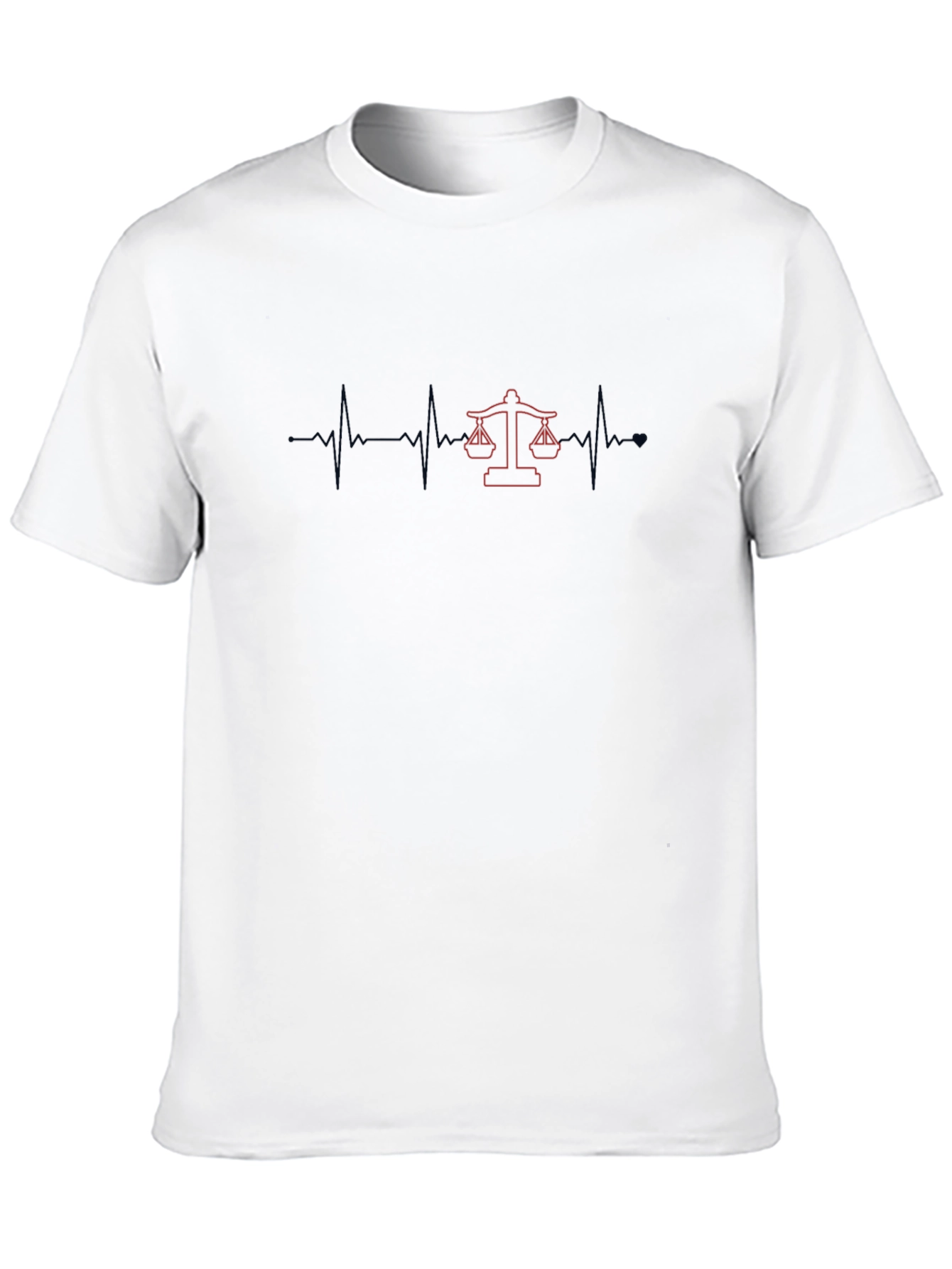 Lawyer Heartbeat T-Shirt - Scales of Justice