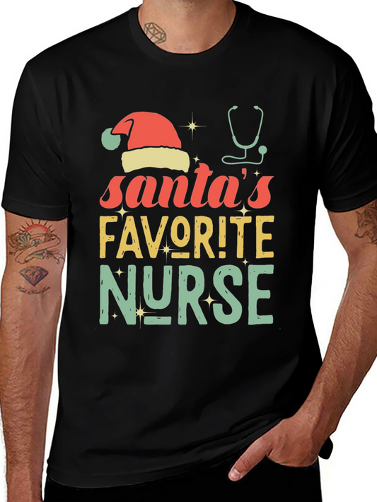Santas Favorite Nurse Christmas T-Shirt