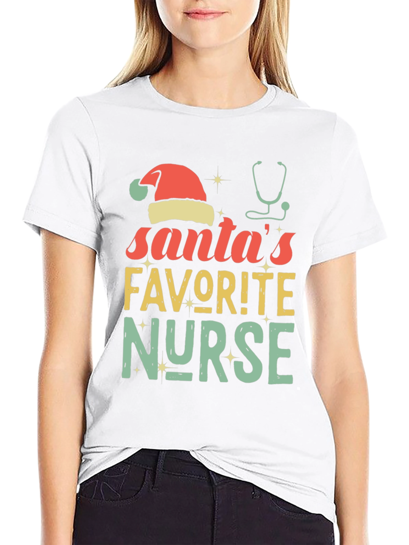 Santas Favorite Nurse Christmas T-Shirt