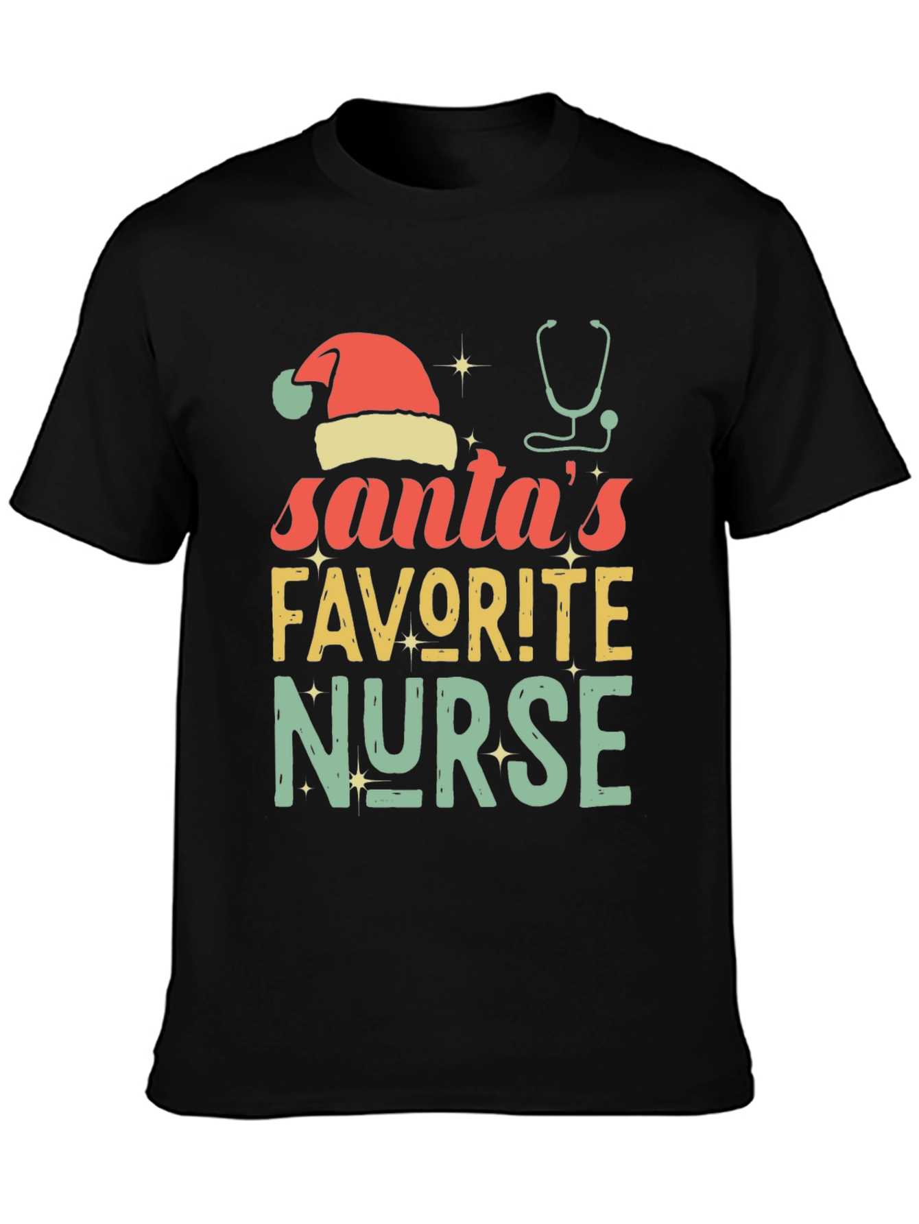 Santas Favorite Nurse Christmas T-Shirt