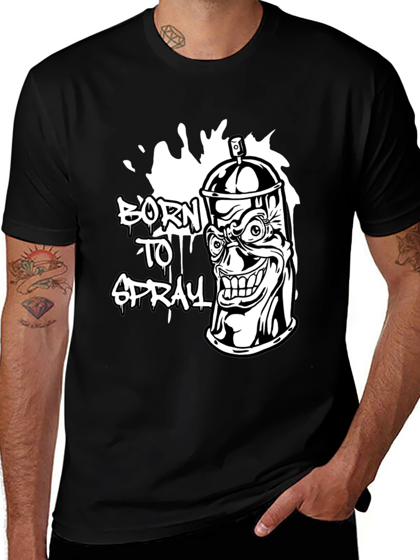 Born to Spray Graphic Tee - Black T-Shirt