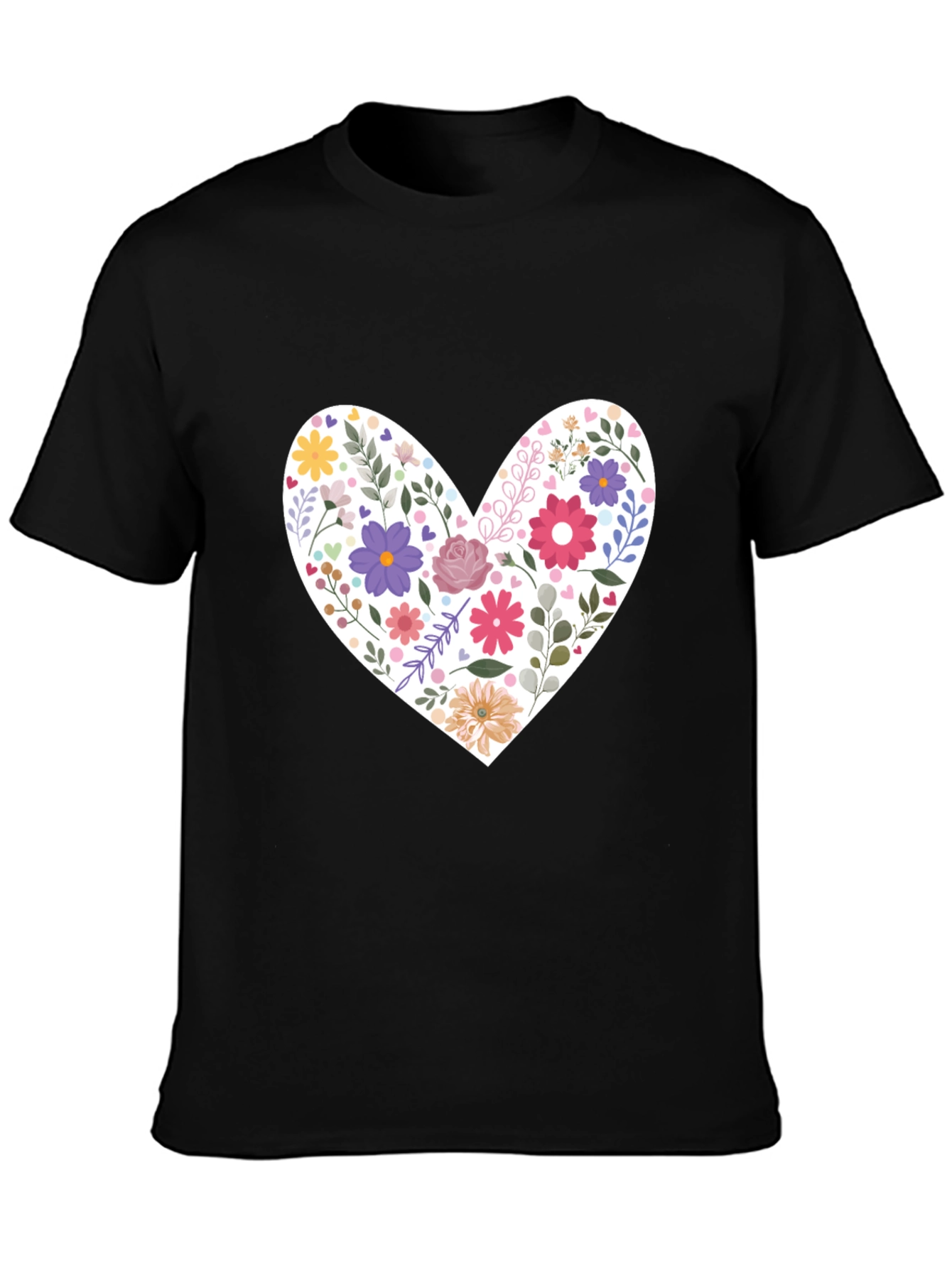 Floral Heart Graphic Tee - Stylish Casual Wear