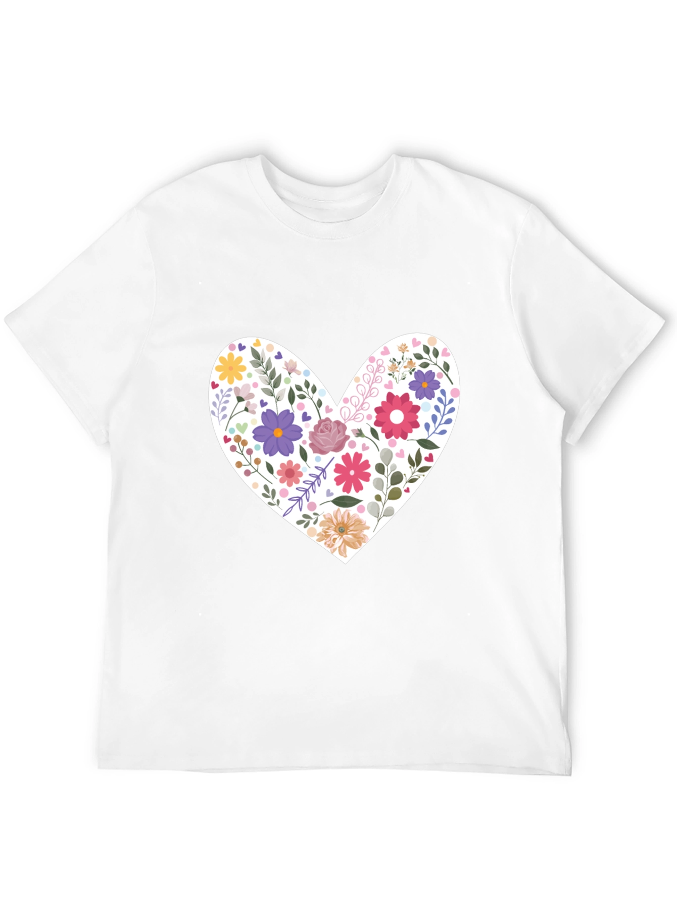 Floral Heart Graphic Tee - Stylish Casual Wear