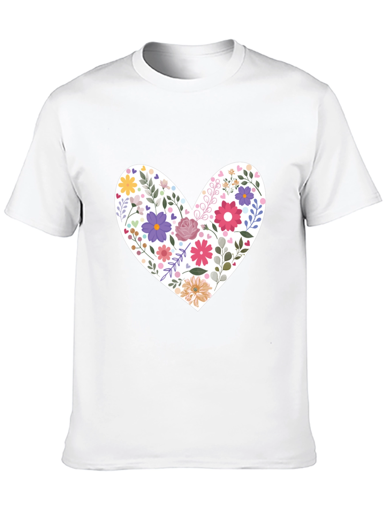 Floral Heart Graphic Tee - Stylish Casual Wear