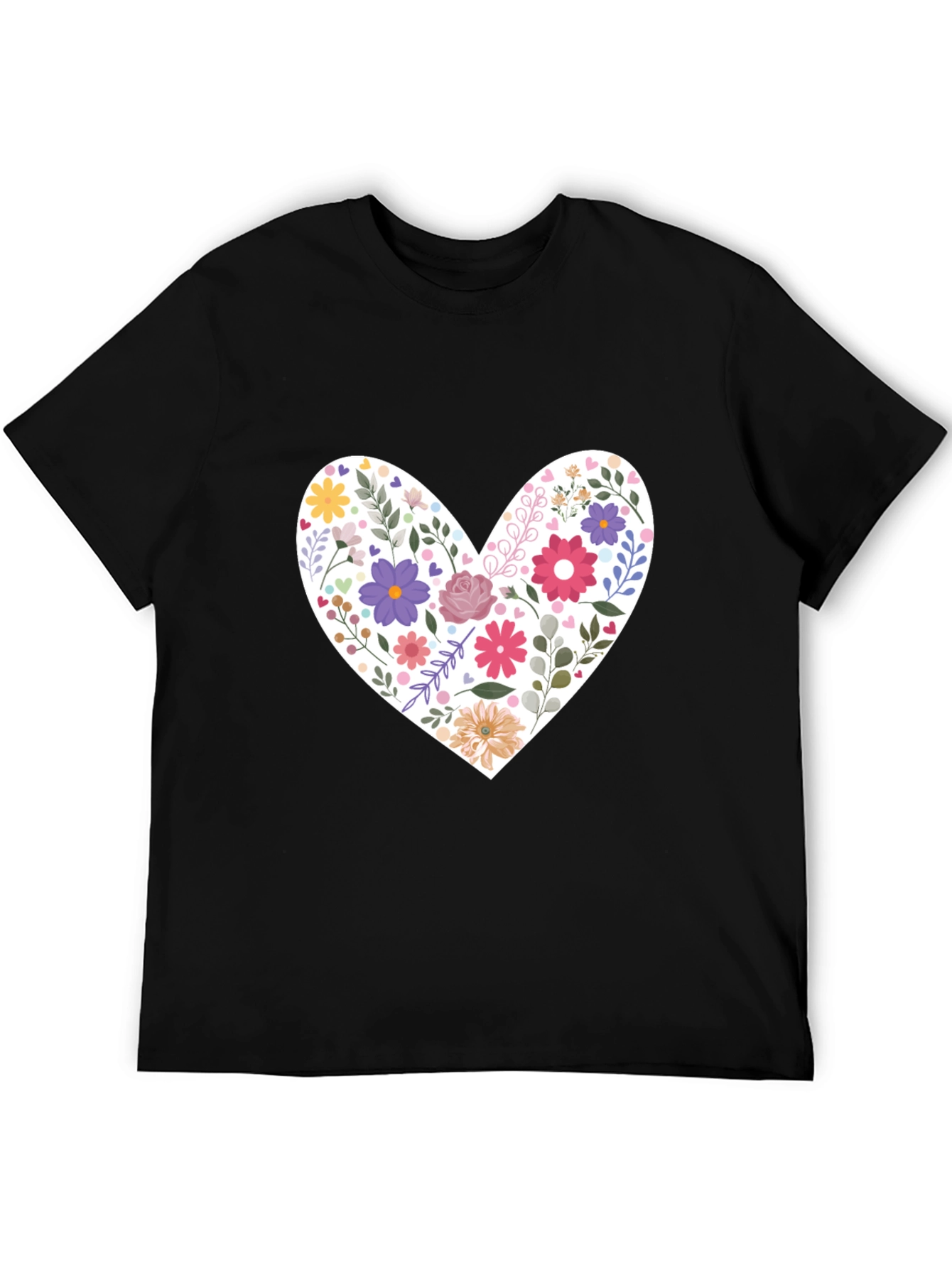 Floral Heart Graphic Tee - Stylish Casual Wear