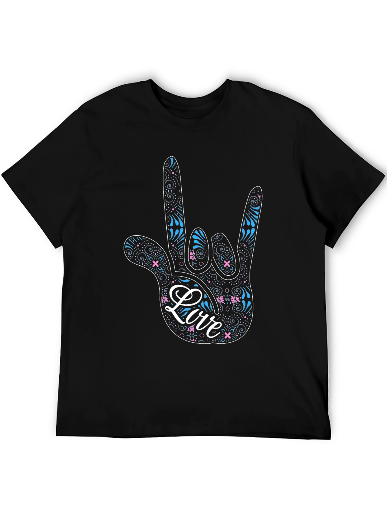 Love Sign Language Graphic Tee - Black