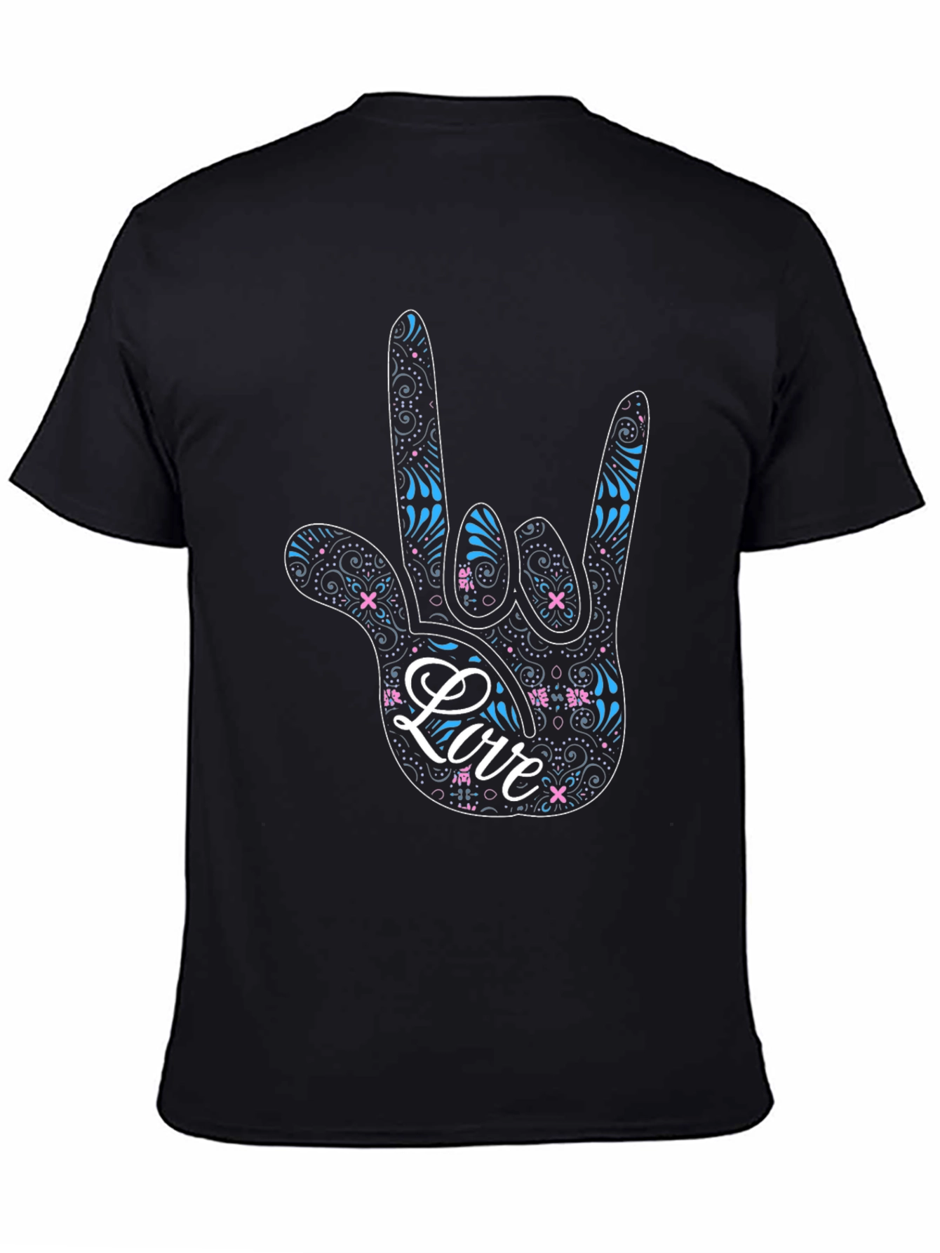 Love Sign Language Graphic Tee - Black