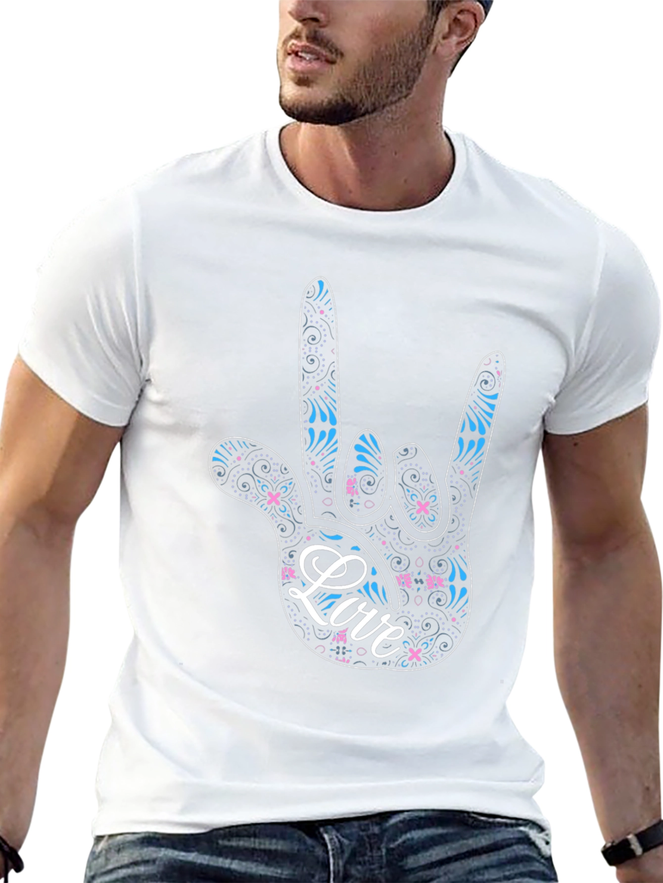 Love Sign Language Graphic Tee - Black