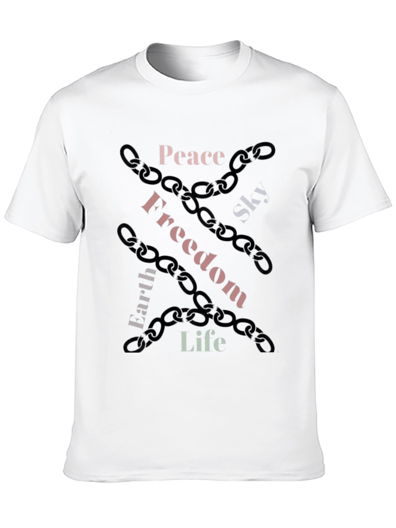 Peace Freedom Life Graphic Print T-Shirt