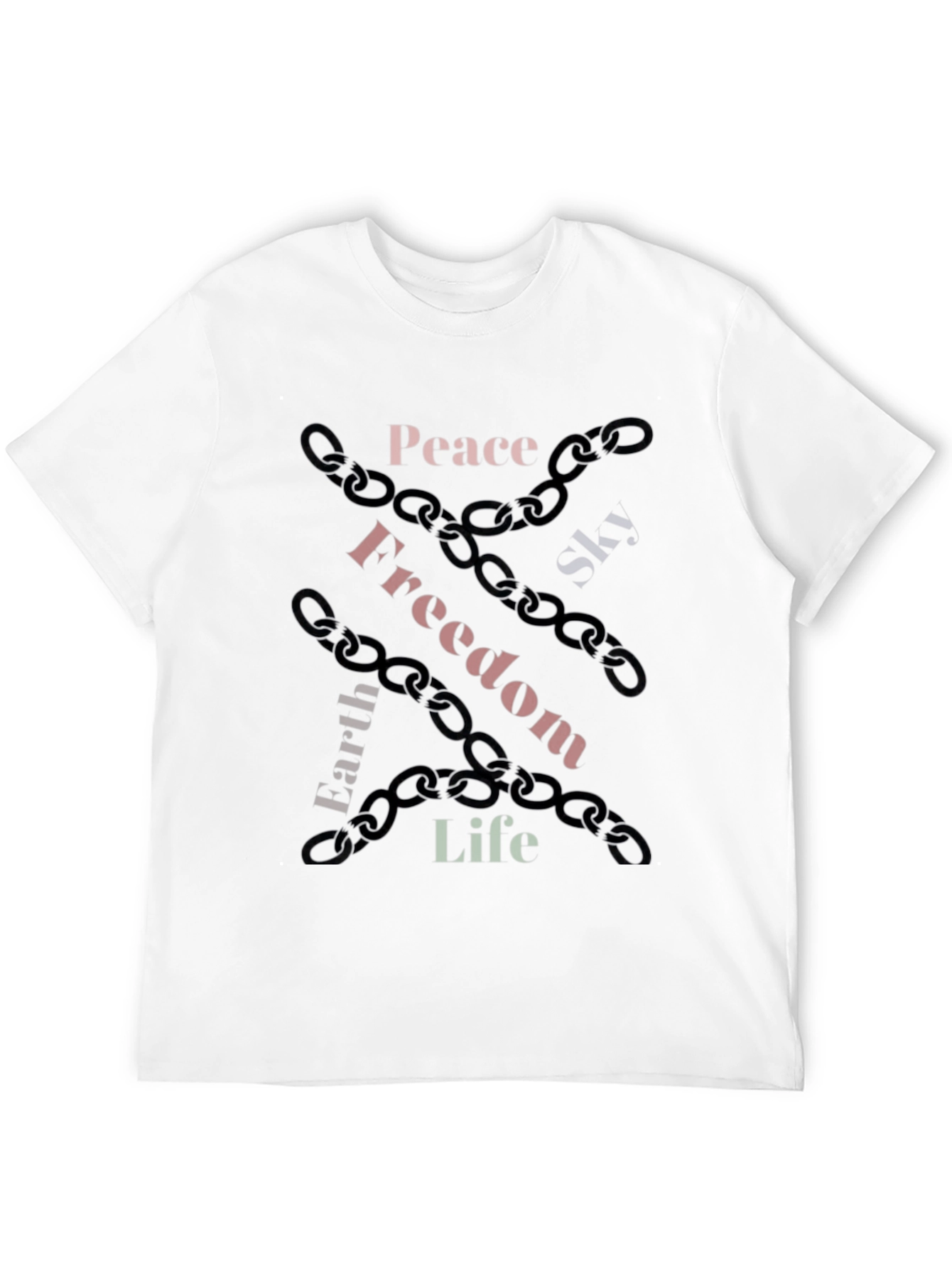 Peace Freedom Life Graphic Print T-Shirt