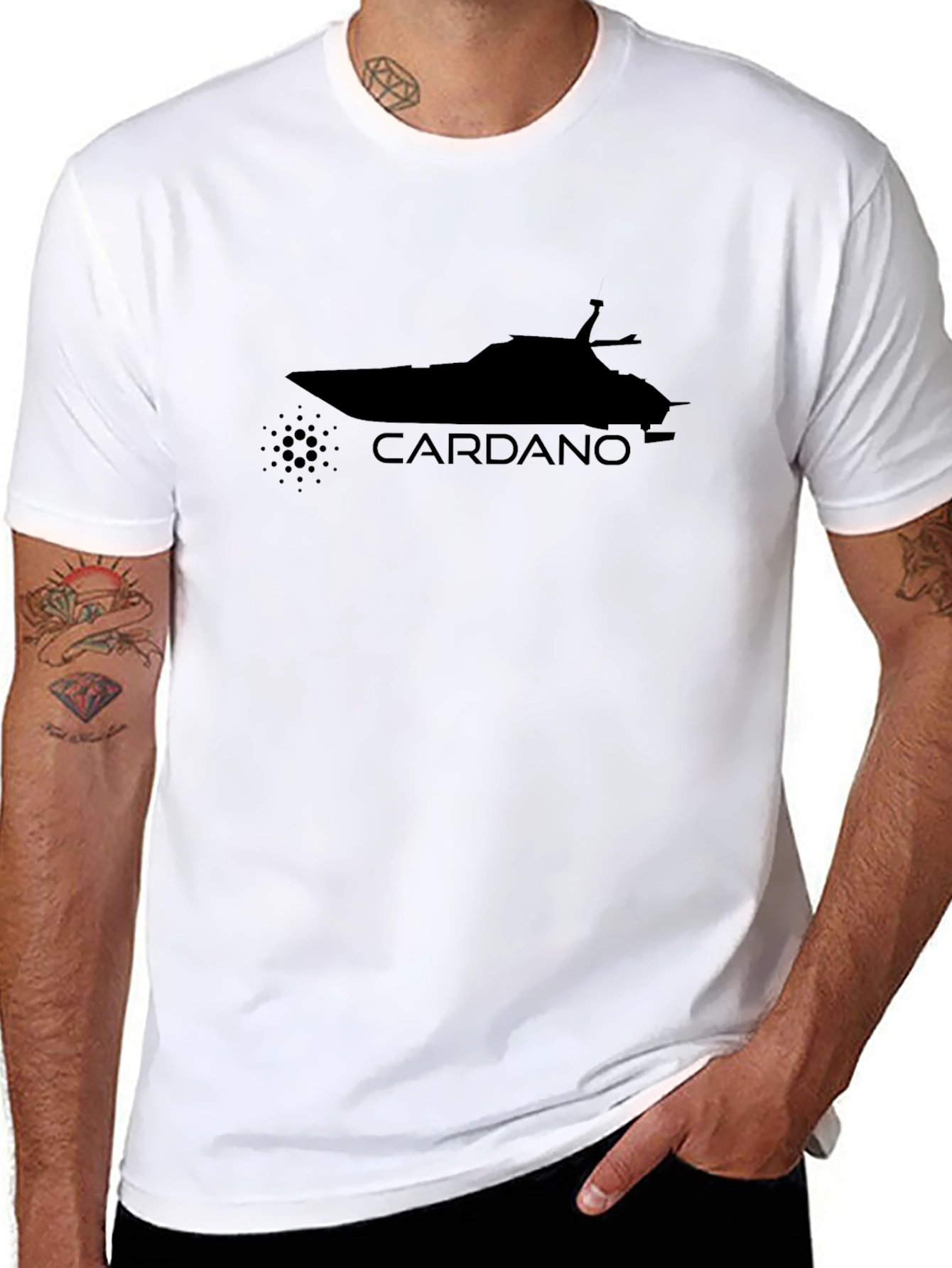 Cardano Boat Black T-Shirt - Crypto Fan Apparel
