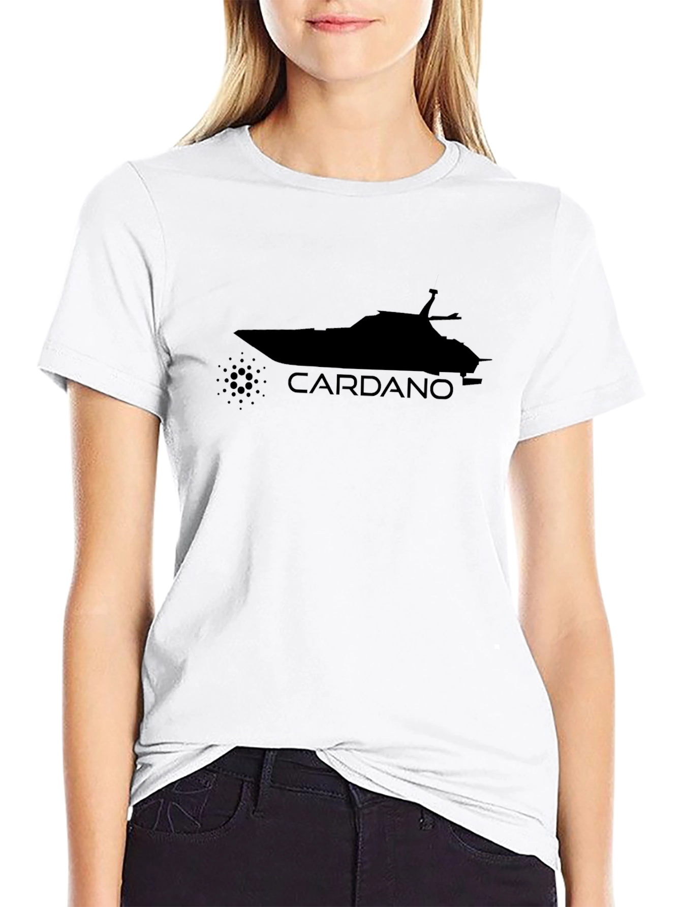 Cardano Boat Black T-Shirt - Crypto Fan Apparel