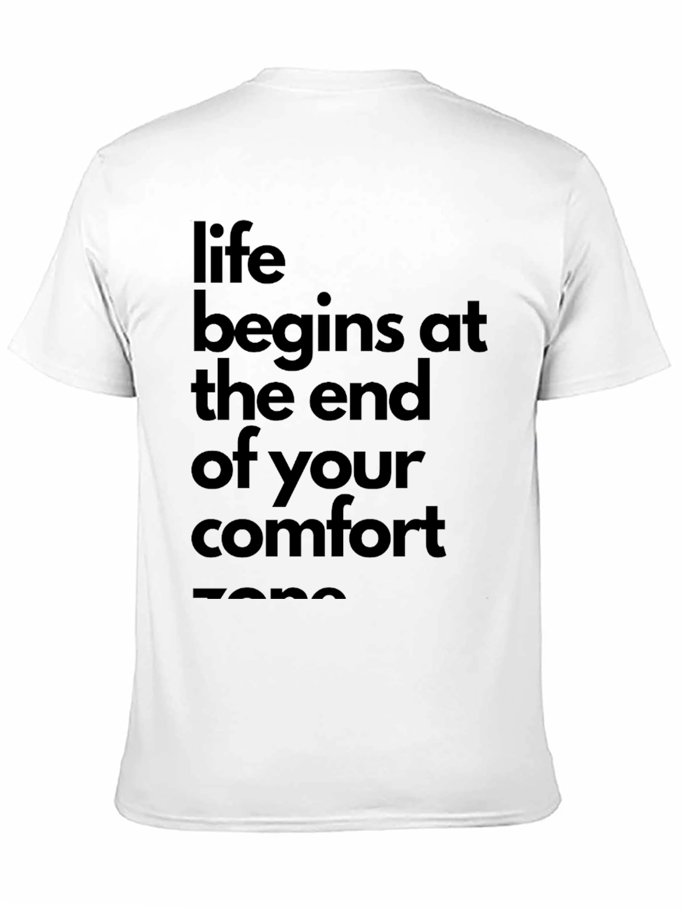 Life Begins Comfort Zone Black Graphic Tee
