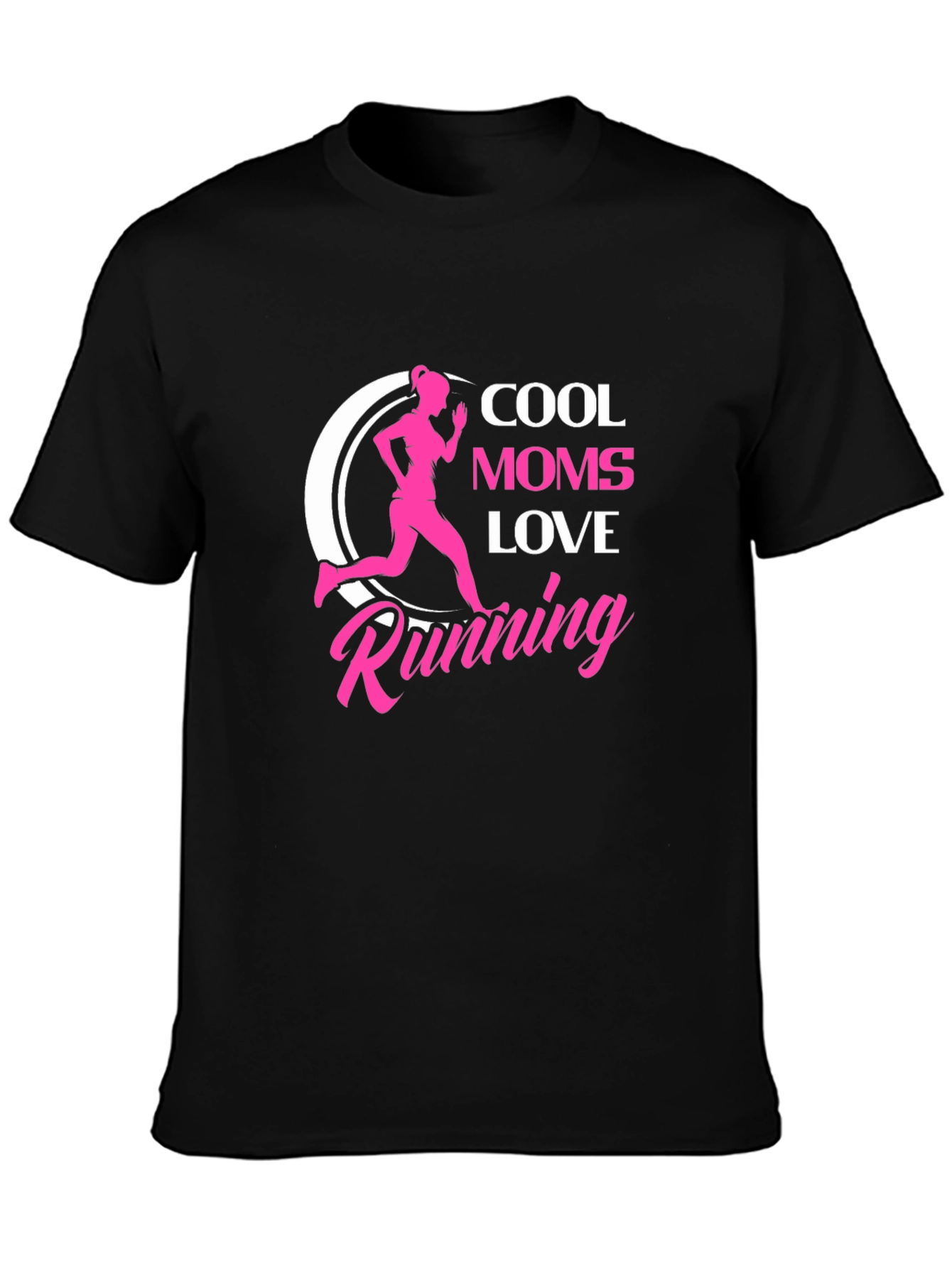 Cool Moms Love Running Black T-Shirt