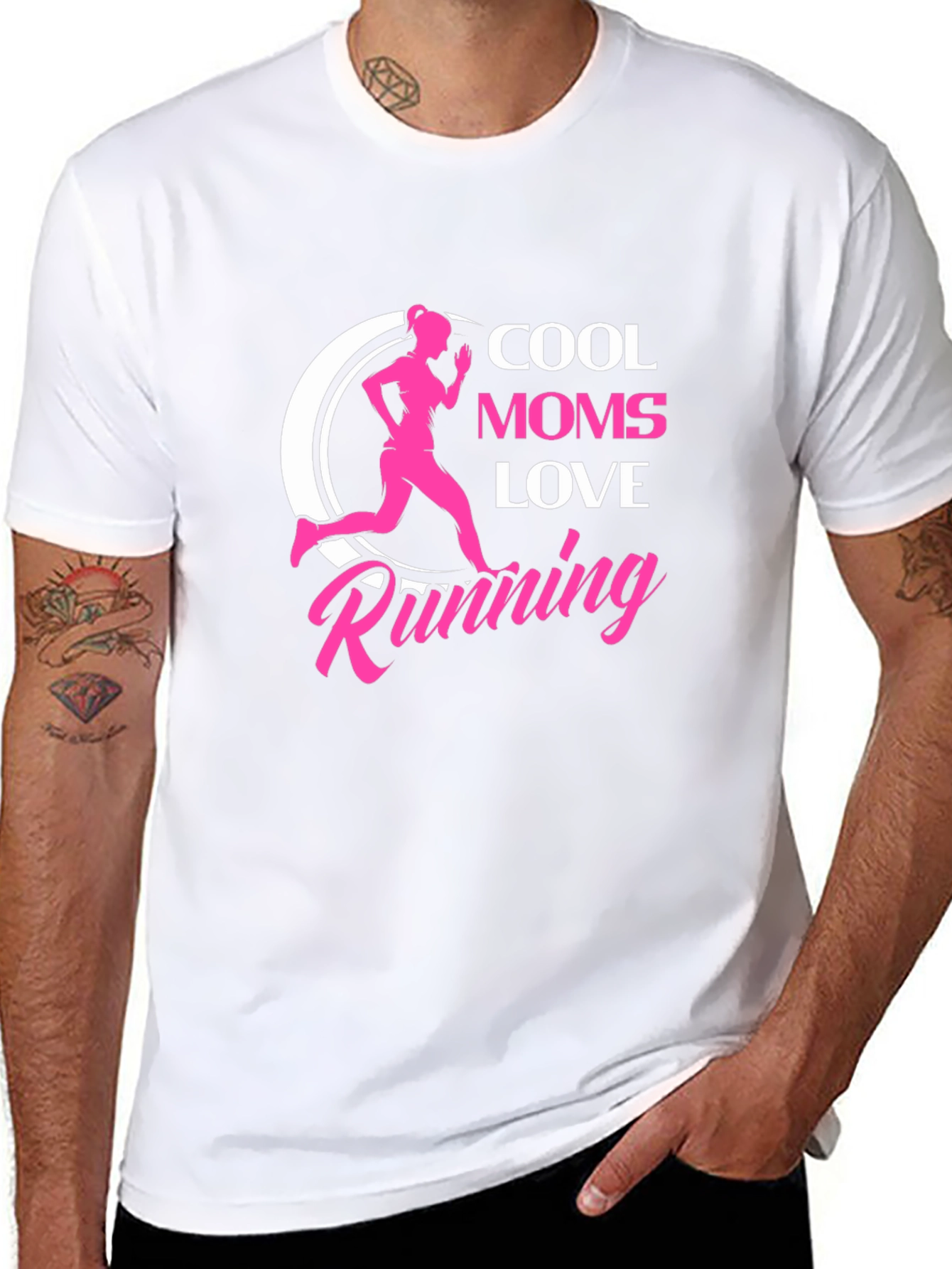 Cool Moms Love Running Black T-Shirt