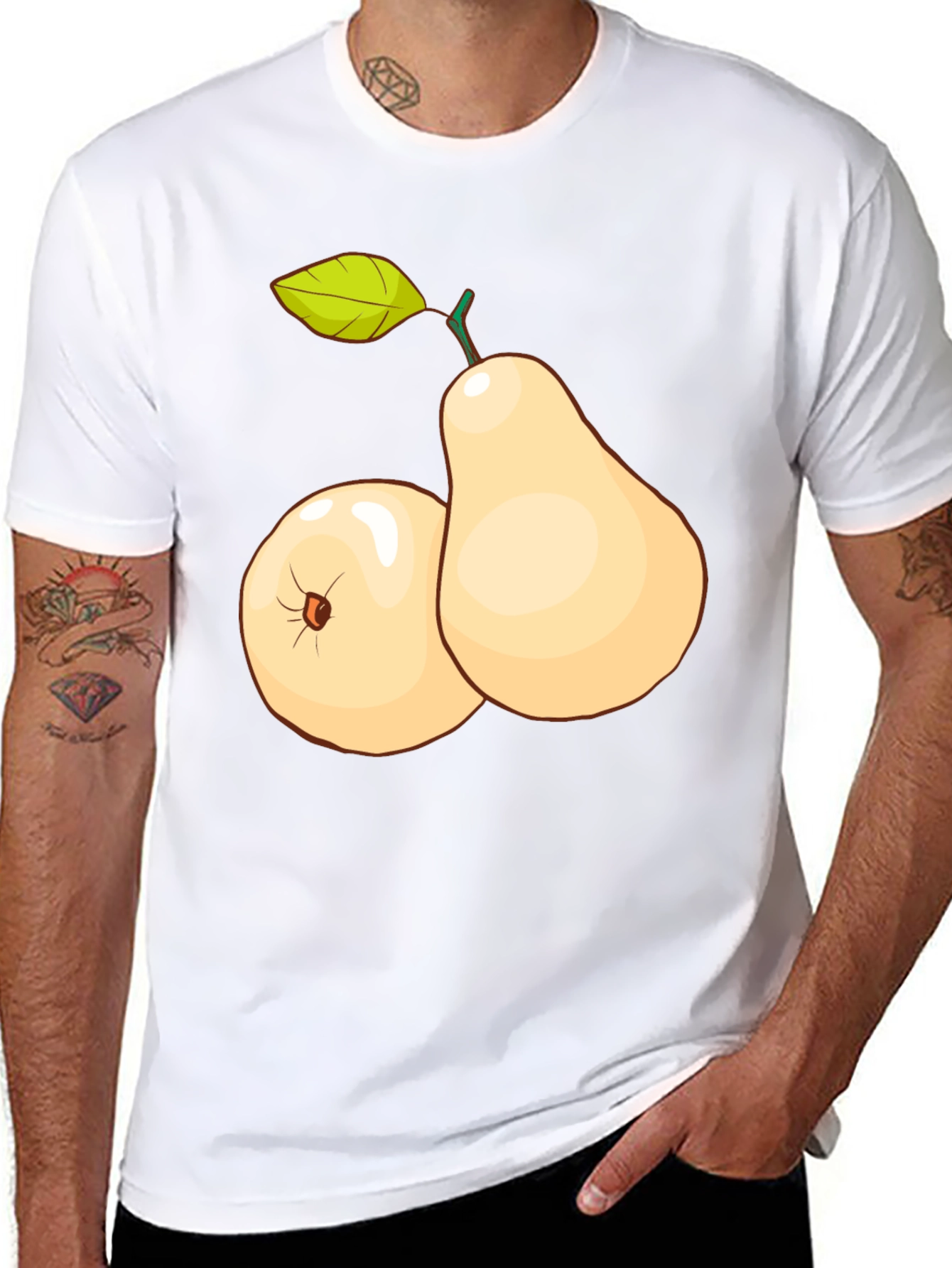 Pear Graphic T-Shirt - Stylish Fruit Design Tee