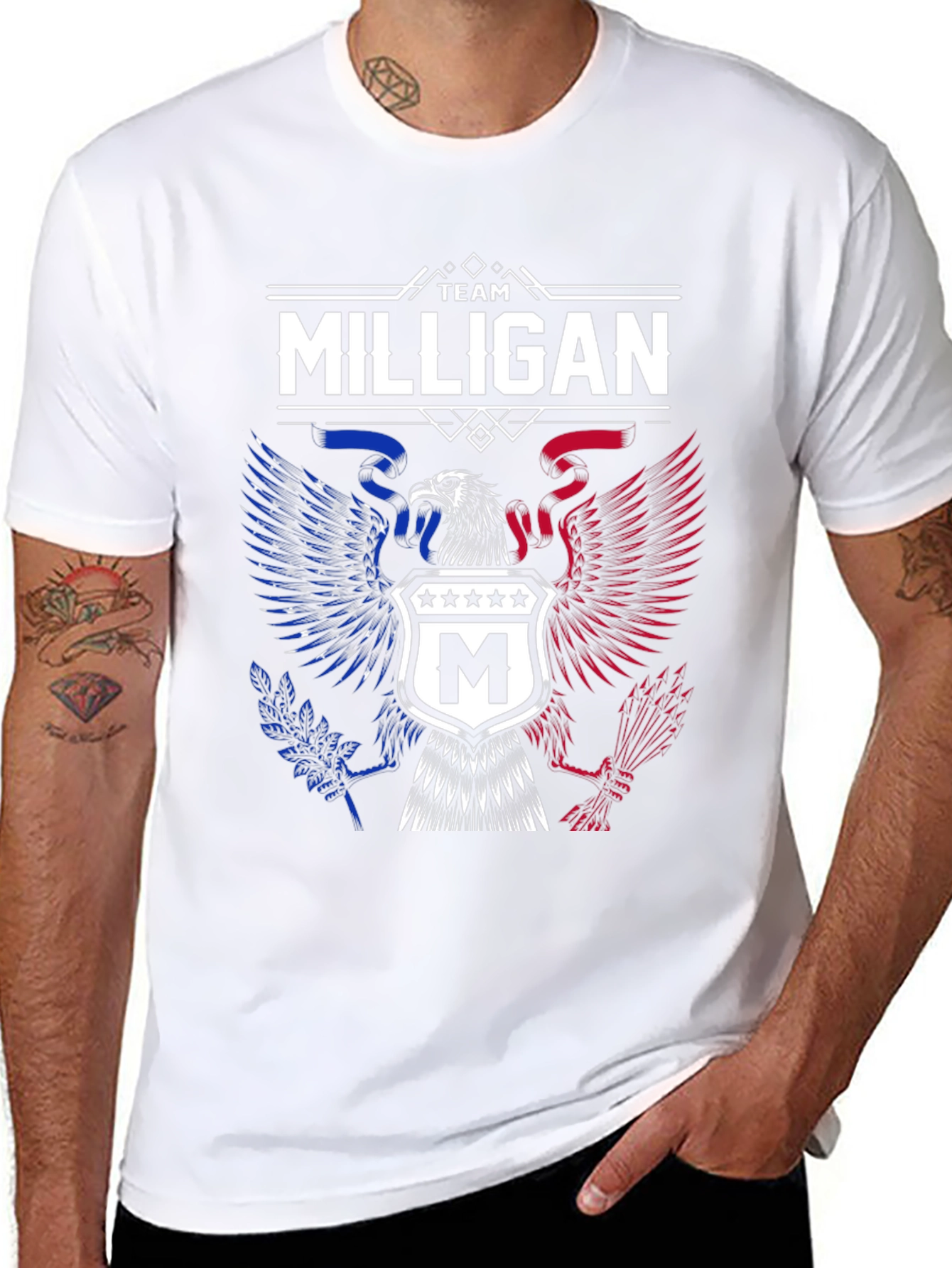 Team Milligan Patriotic Eagle Graphic T-Shirt