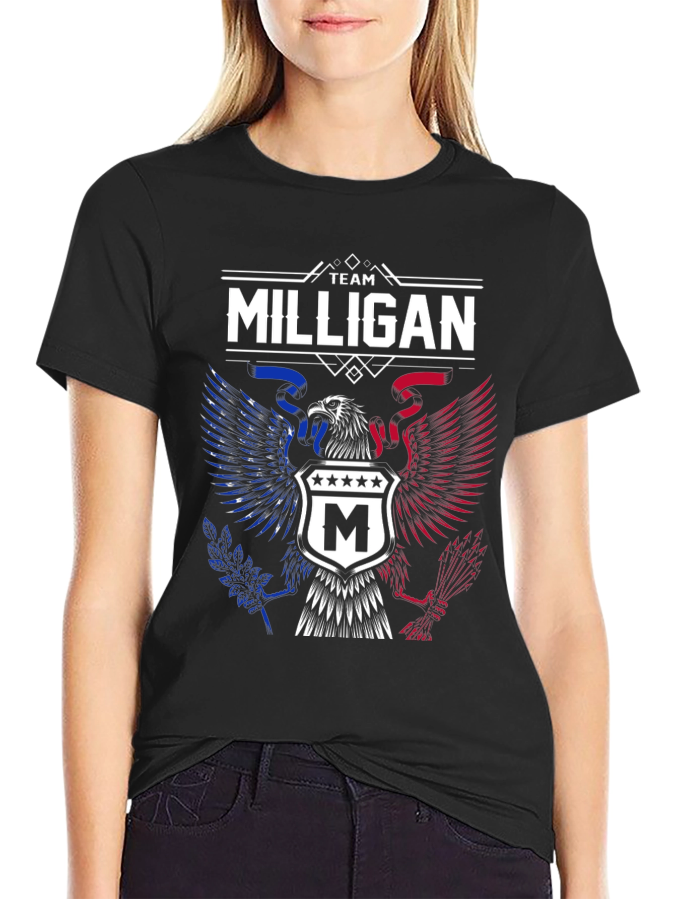 Team Milligan Patriotic Eagle Graphic T-Shirt