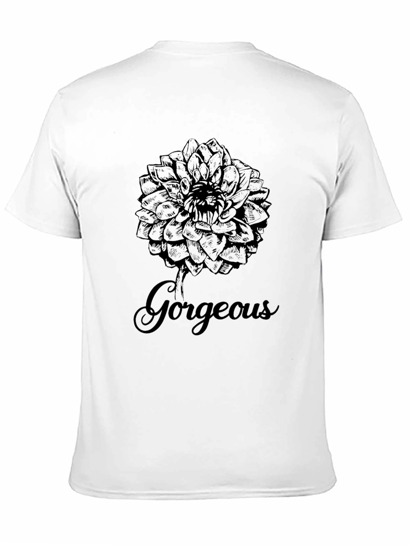 Gorgeous Flower Graphic Print Black T-Shirt