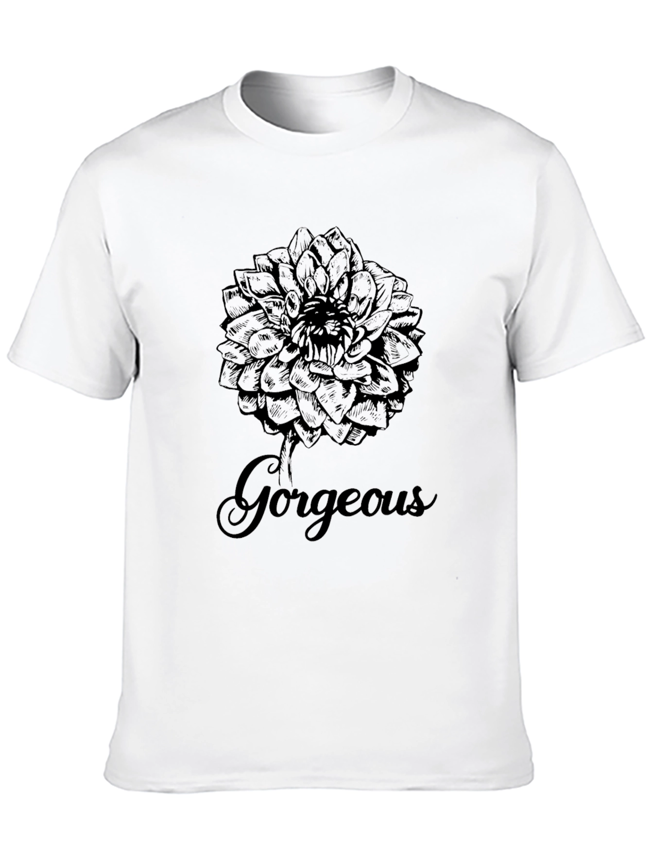 Gorgeous Flower Graphic Print Black T-Shirt