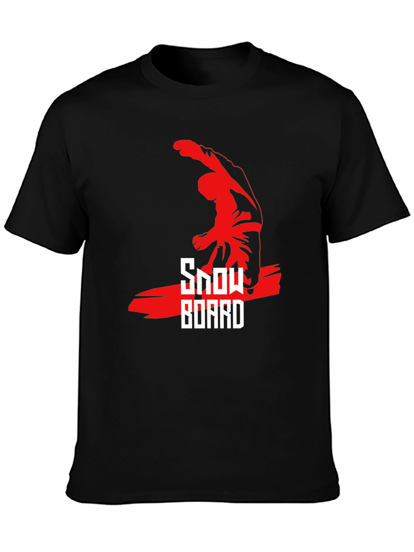 Cool Snowboard Graphic Black T-Shirt