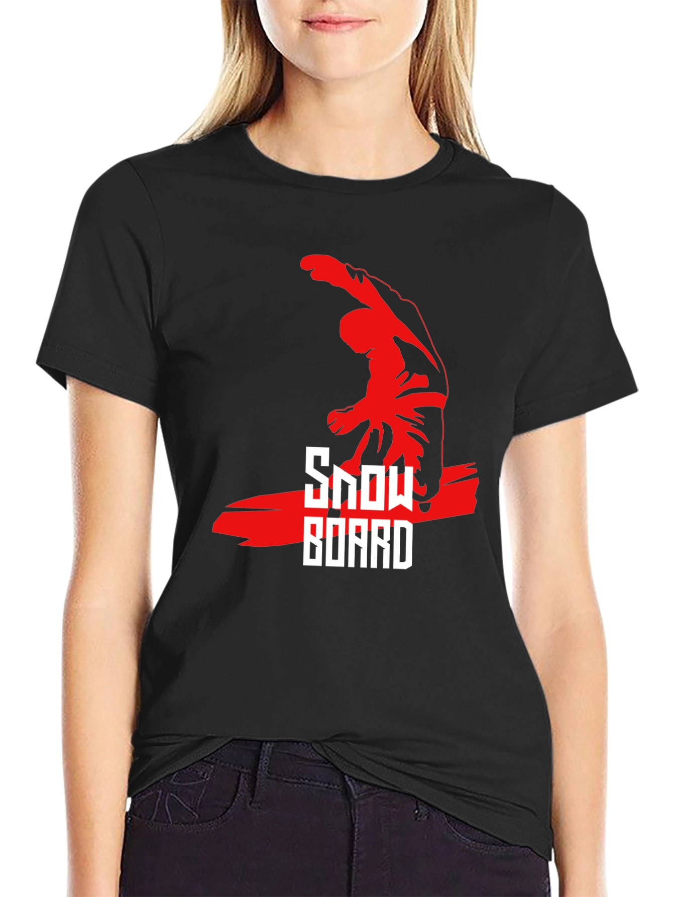 Cool Snowboard Graphic Black T-Shirt