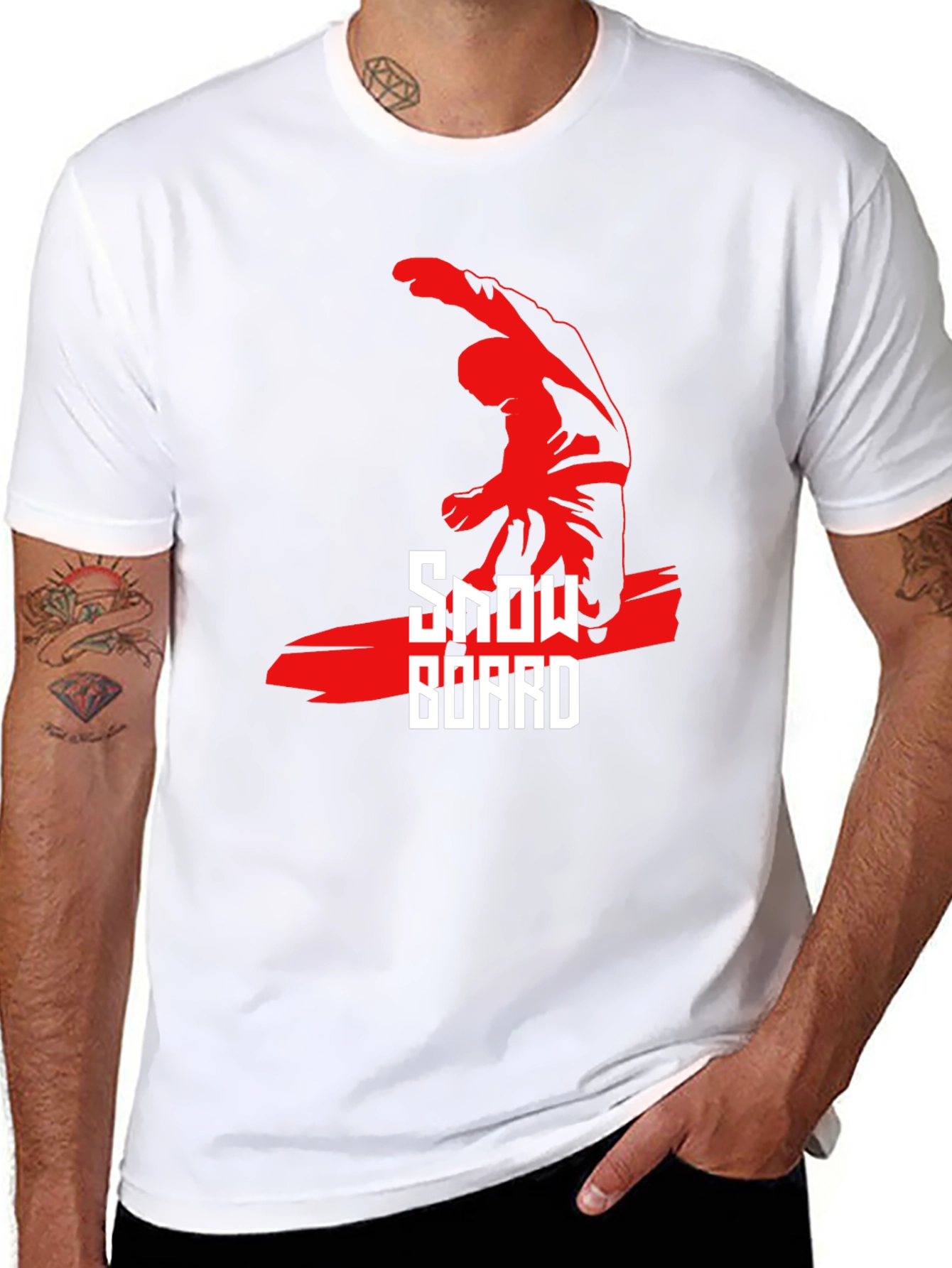 Cool Snowboard Graphic Black T-Shirt
