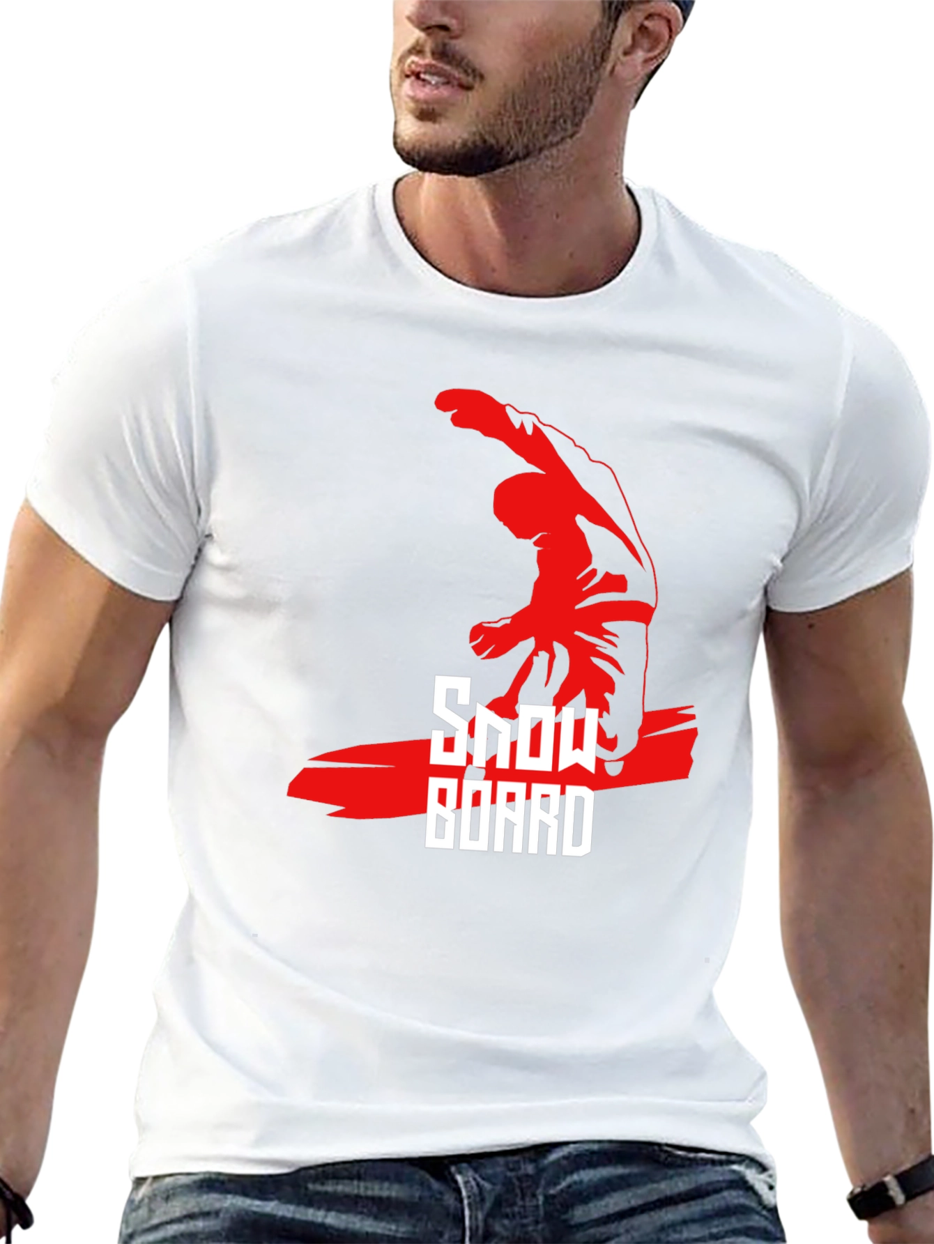 Cool Snowboard Graphic Black T-Shirt